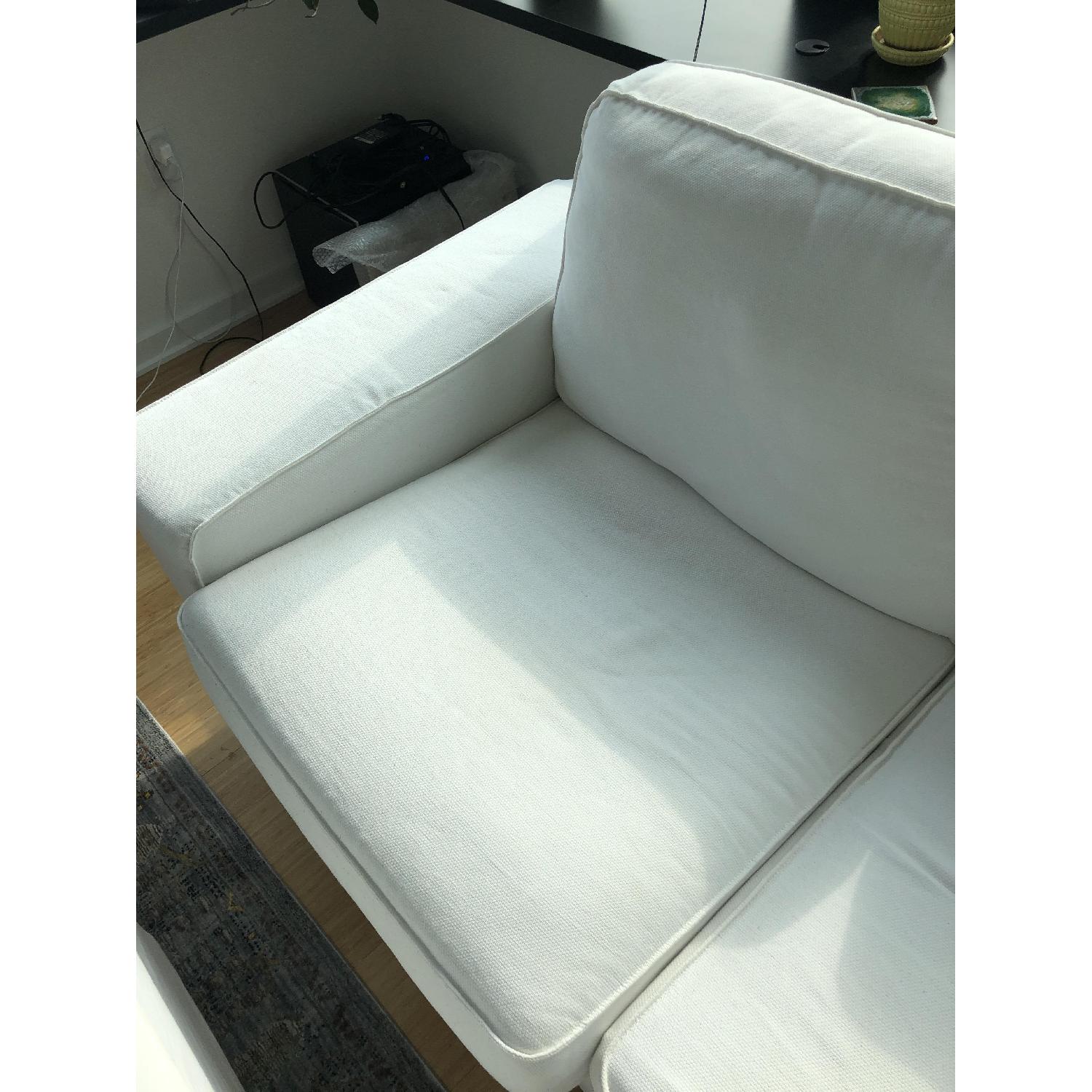Ikea Kivik White MidCentury Sofa & Ottoman AptDeco