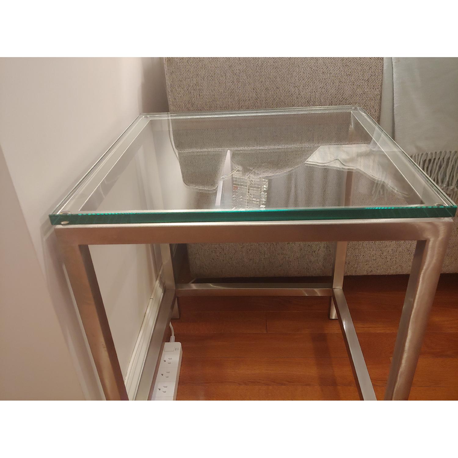 Crate & Barrel Era Glass Side Table - image-2