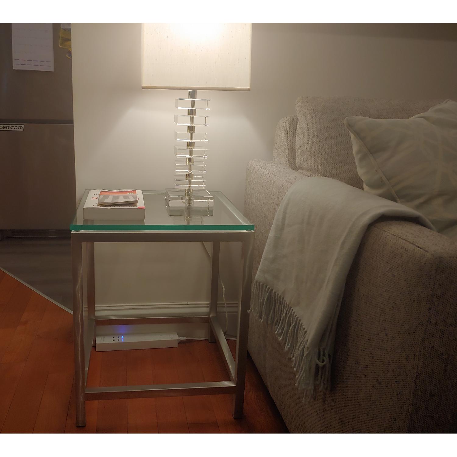 Crate & Barrel Era Glass Side Table - image-4