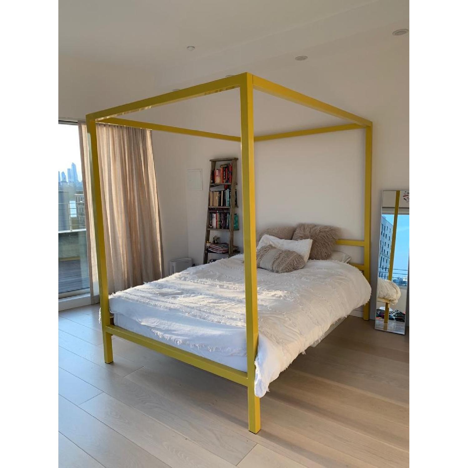 Room & Board 4 Poster Yellow Queen Size Bed - image-1