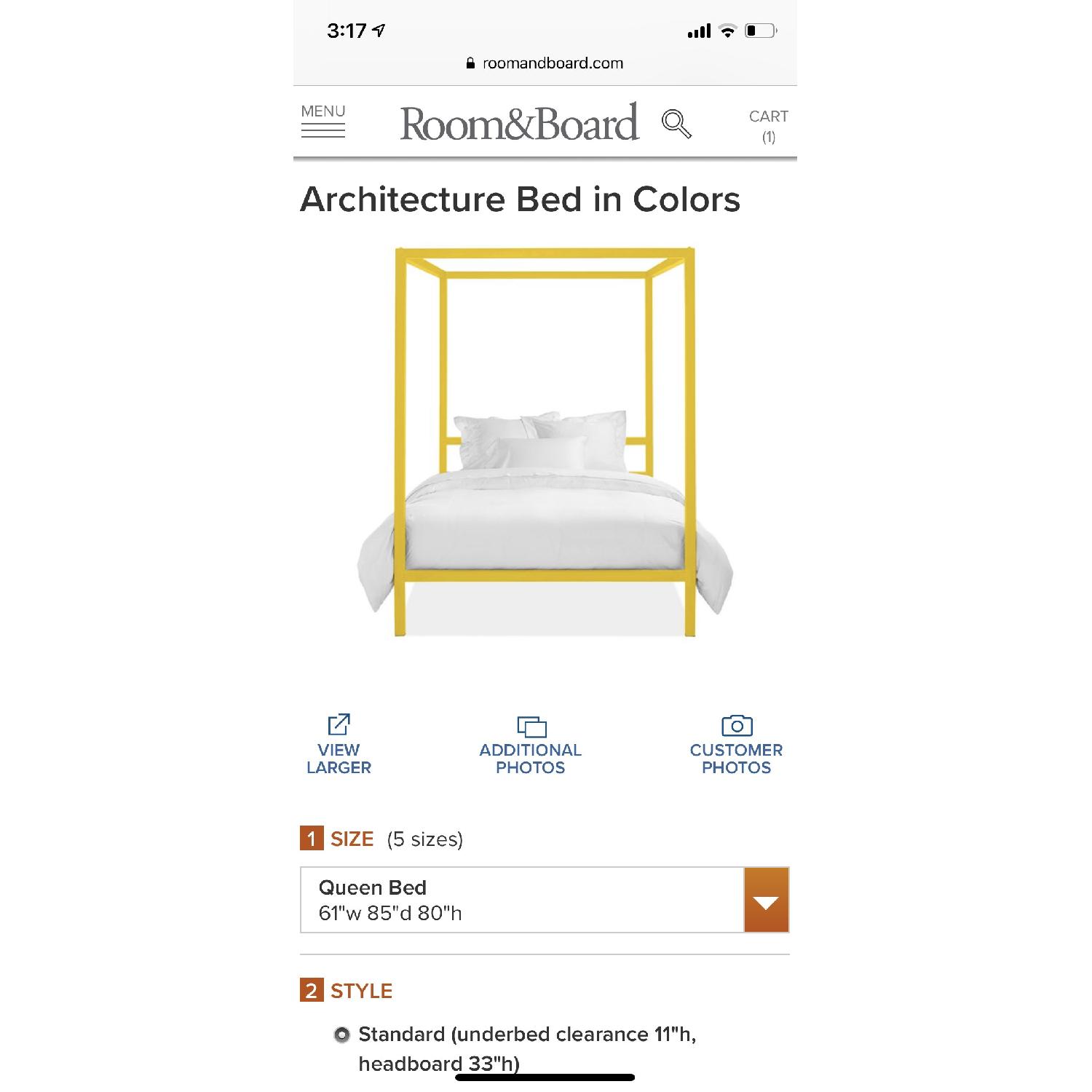 Room & Board 4 Poster Yellow Queen Size Bed - image-3