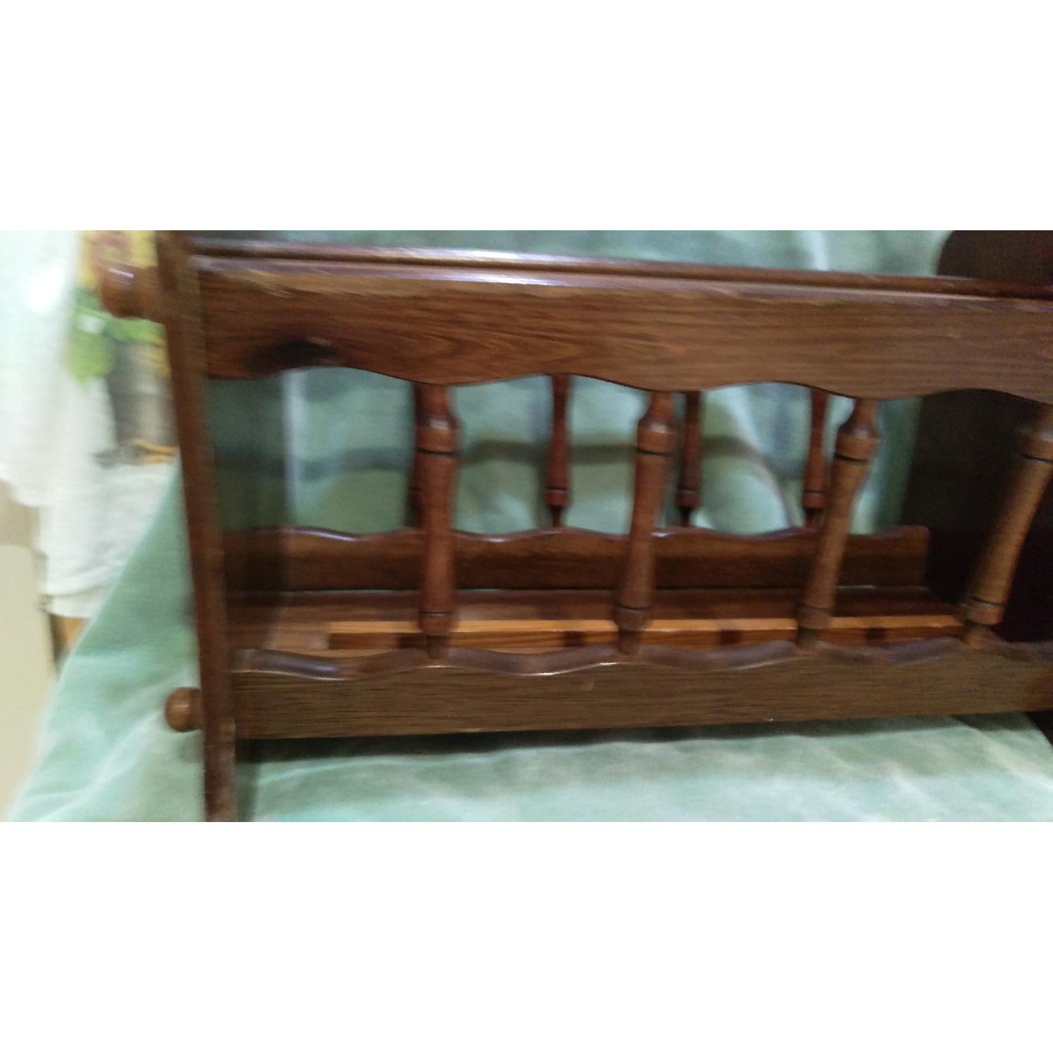 Federal Style Oak Wood Magazine Rack - image-1