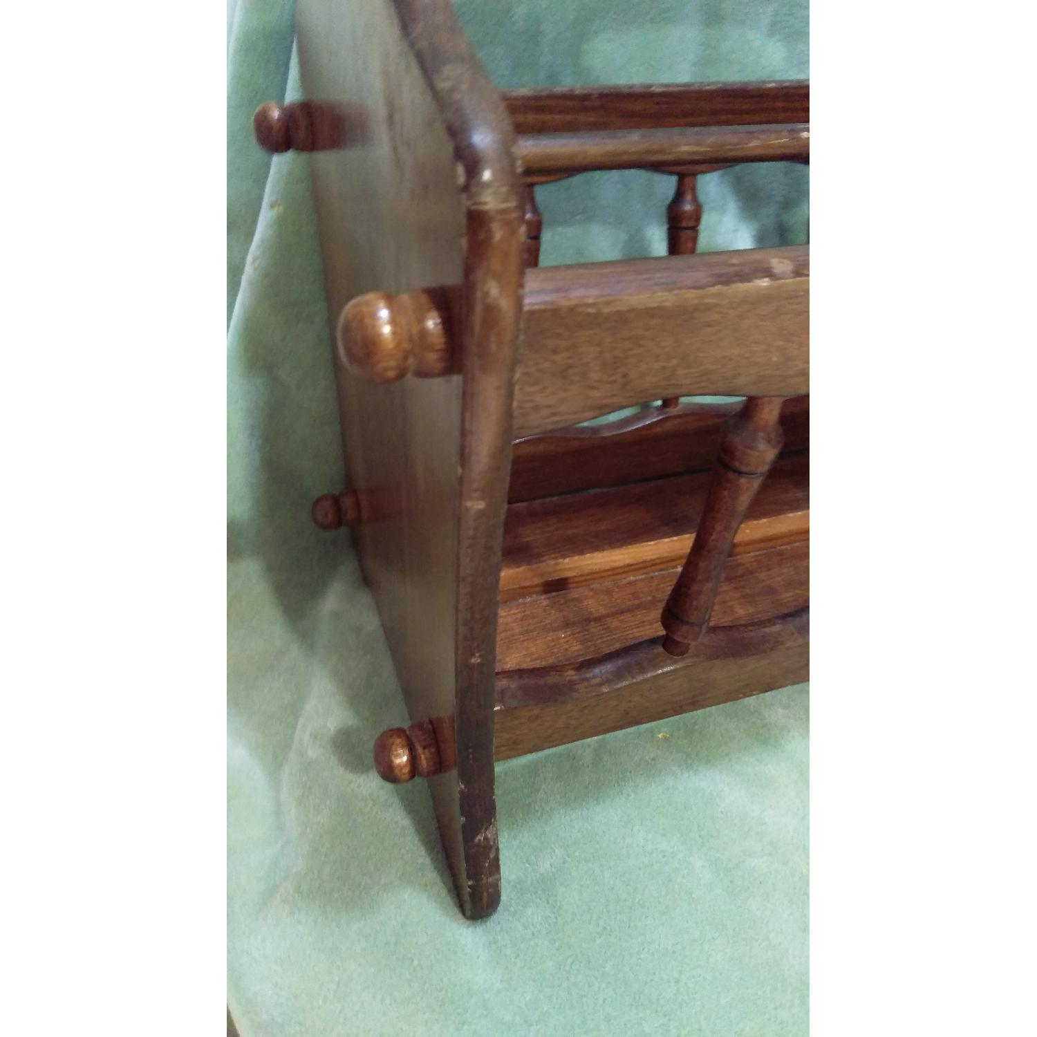 Federal Style Oak Wood Magazine Rack - image-5