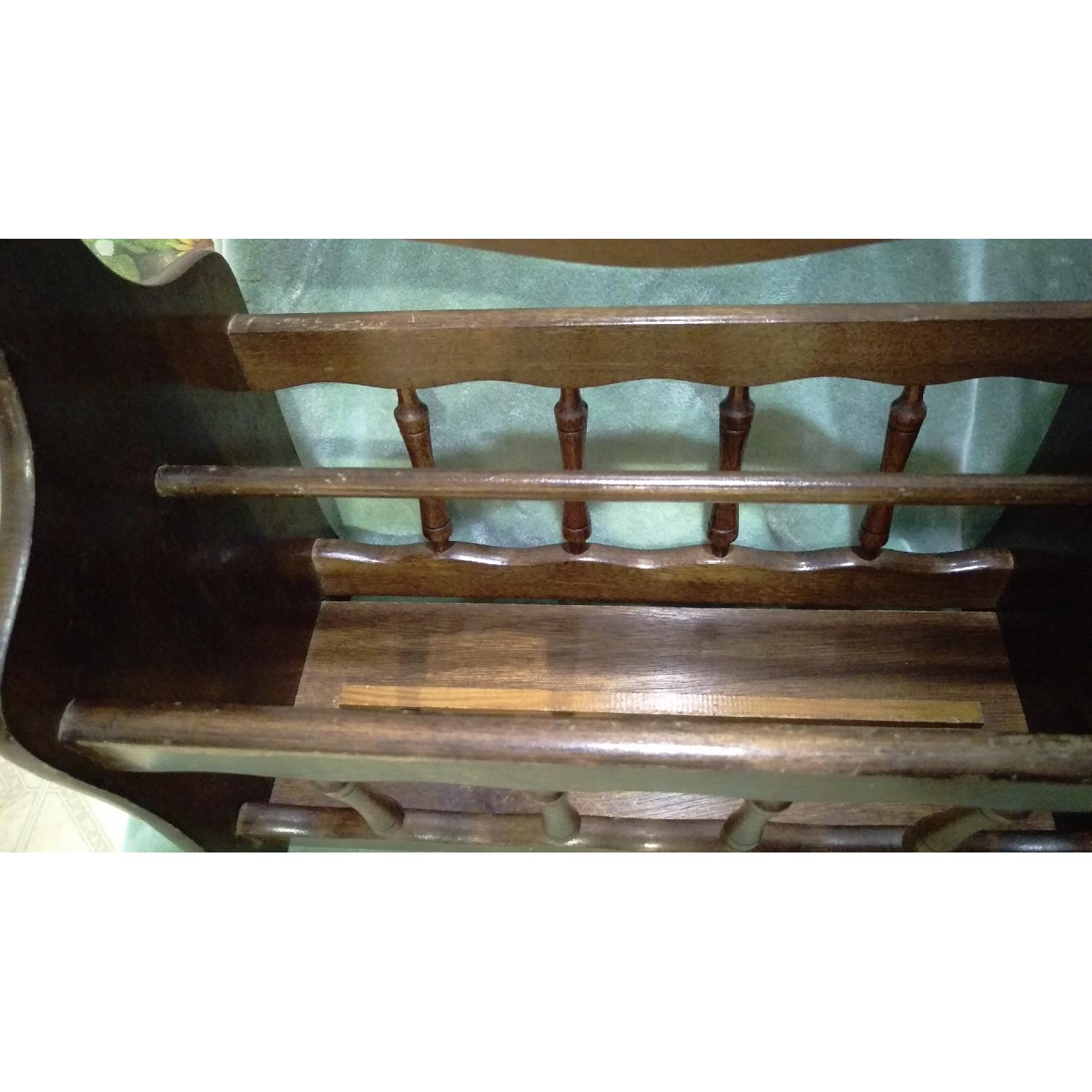 Federal Style Oak Wood Magazine Rack - image-7