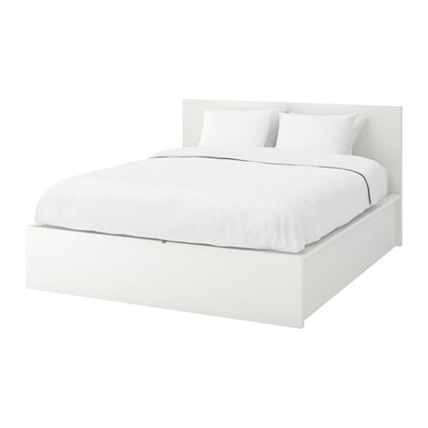 Ikea Malm White Full Bed w/ Storage Drawers AptDeco