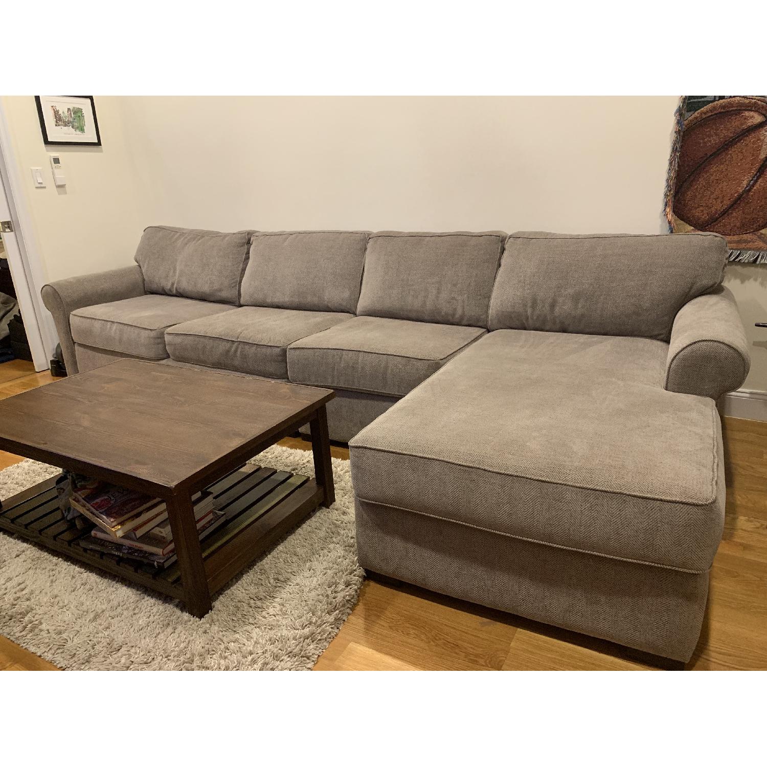 Beige Fabric 3-Piece Sectional Sofa - image-1