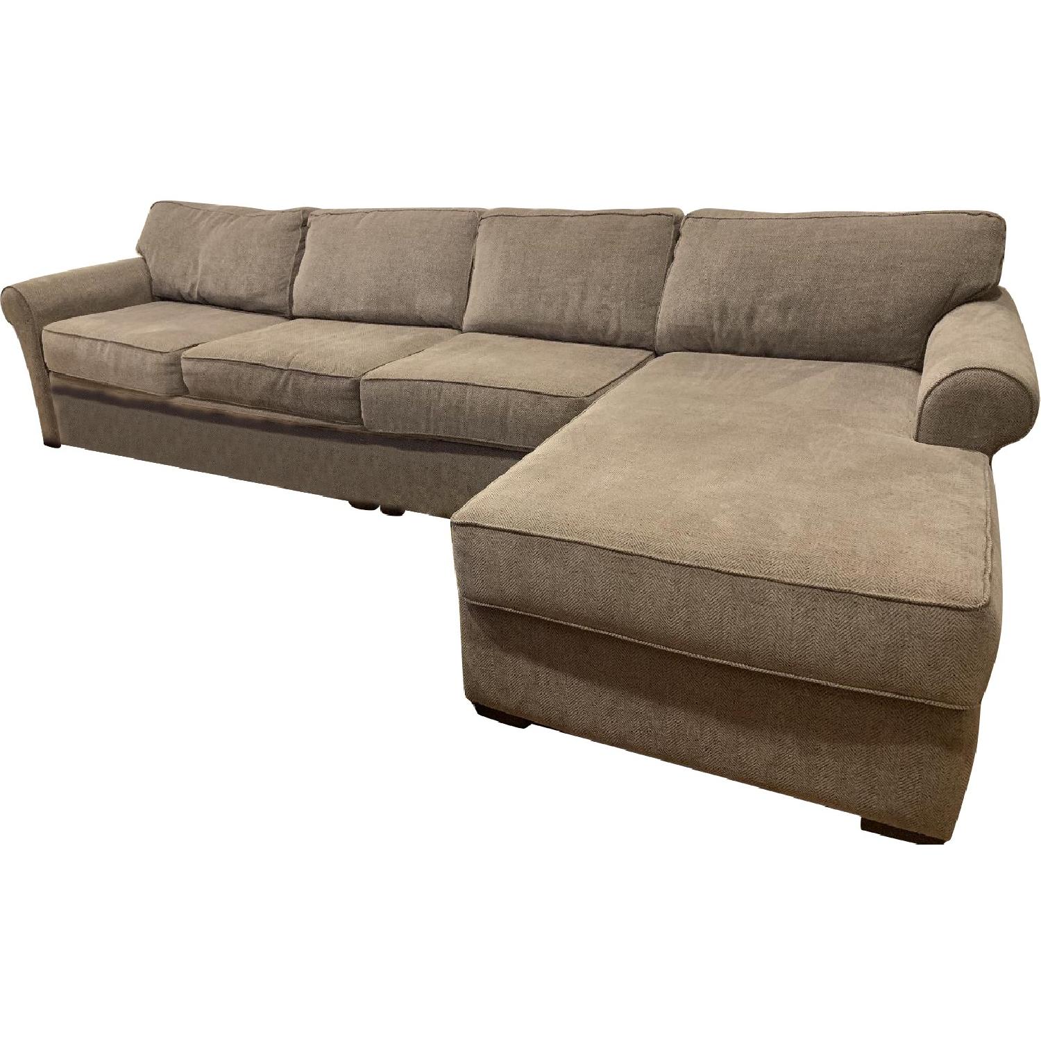 Beige Fabric 3Piece Sectional Sofa AptDeco
