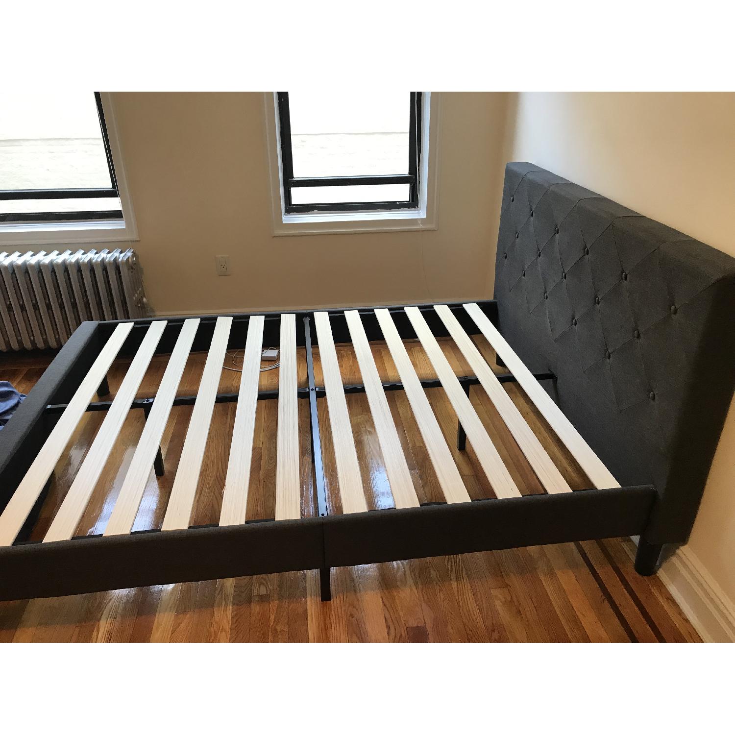 Zinus Upholstered Diamond Stitched Platform Queen Bed Frame - image-3