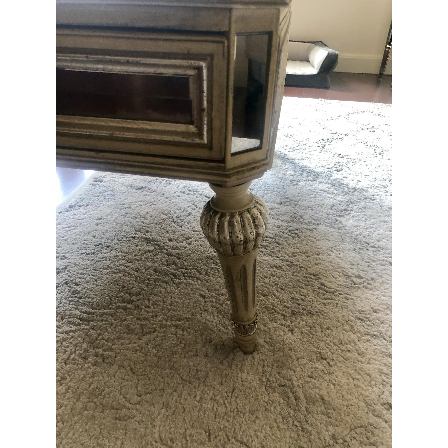 Horchow Dresden Mirrored Antique Coffee Table w/ 2 Drawers - image-4