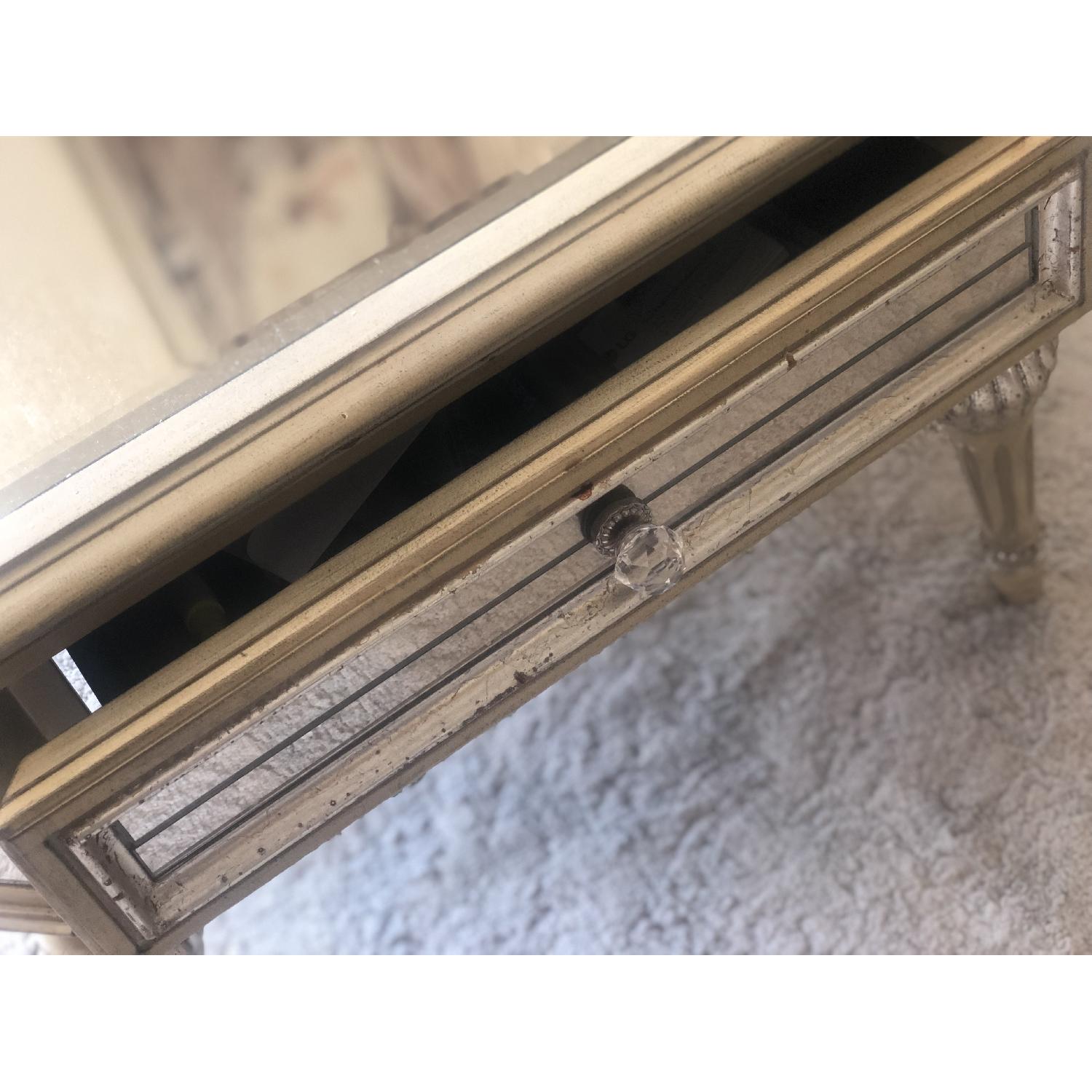 Horchow Dresden Mirrored Antique Coffee Table w/ 2 Drawers - image-7