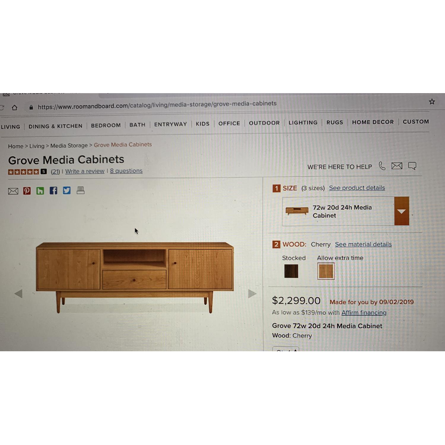 Room & Board Grove Media Cabinet in Cherry - image-5