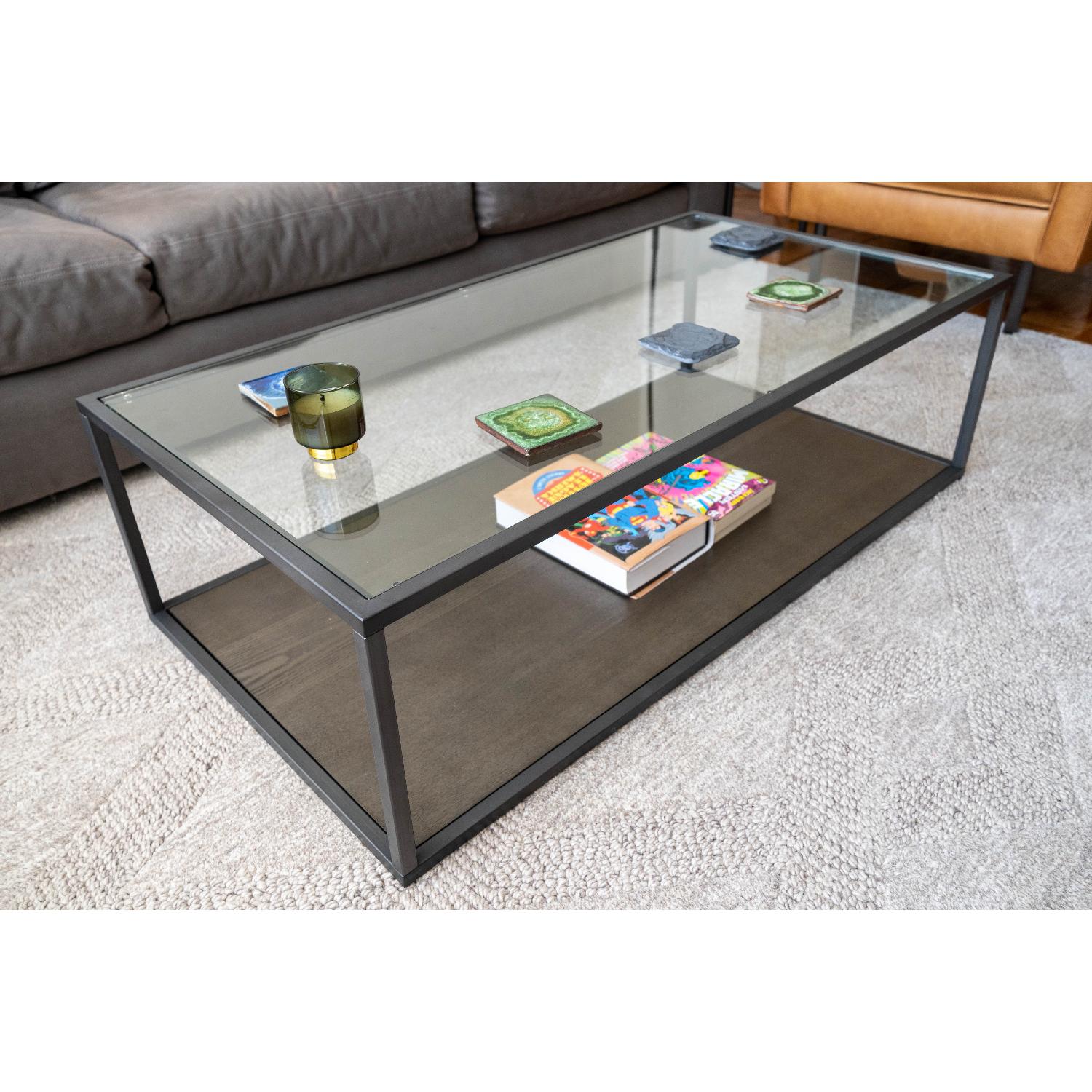 West Elm Glass/Wood Coffee Table - image-3
