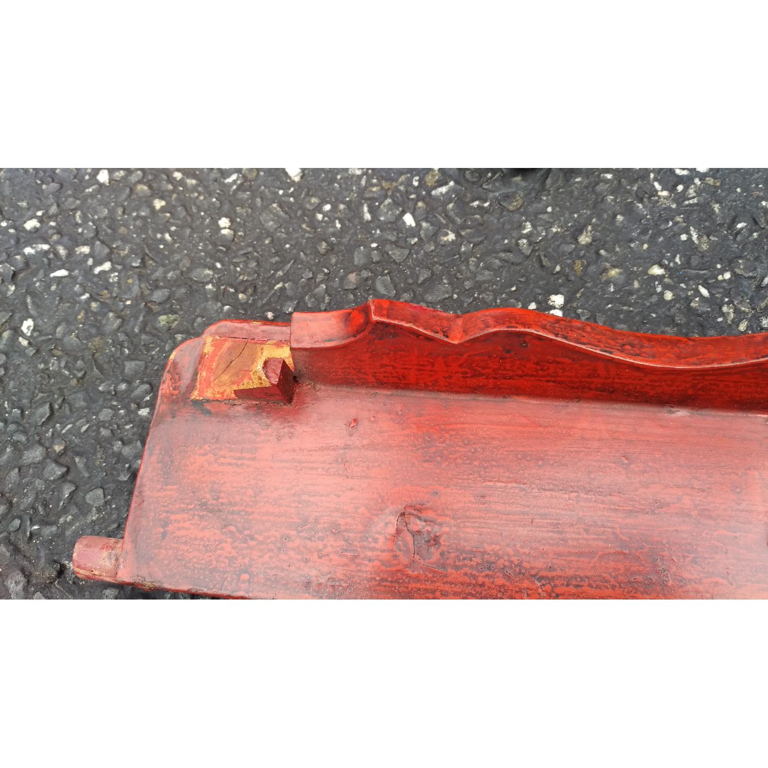 Antique Circa 19th C Red Lacquer Chinese Folding Chair - image-8