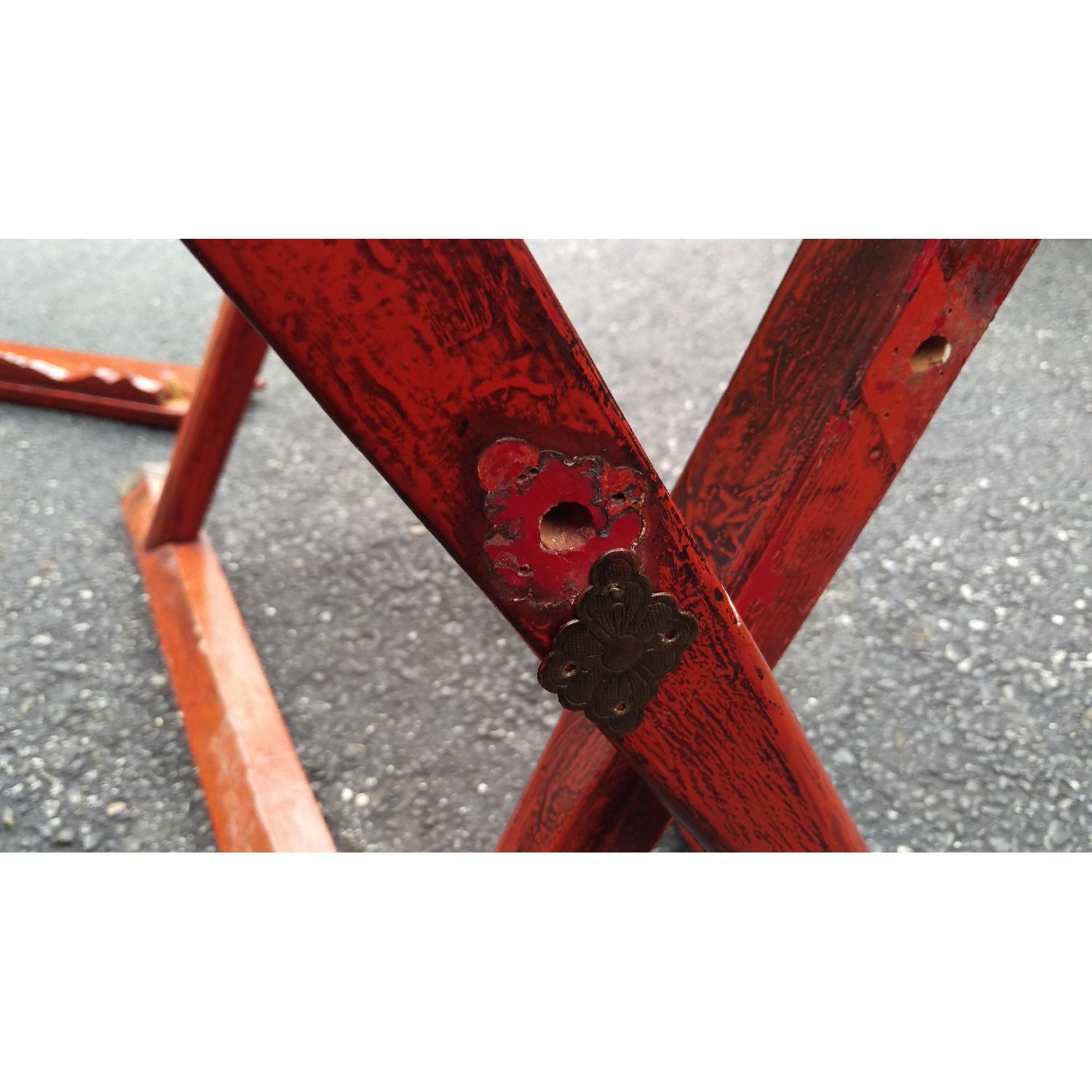 Antique Circa 19th C Red Lacquer Chinese Folding Chair - image-12