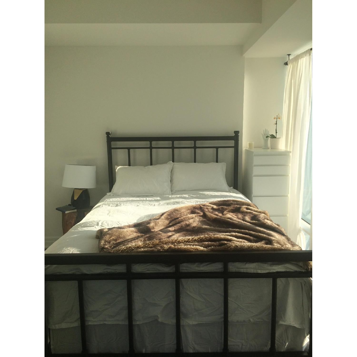 Crate & Barrel Wrought Iron Queen Size Bed Frame - image-2