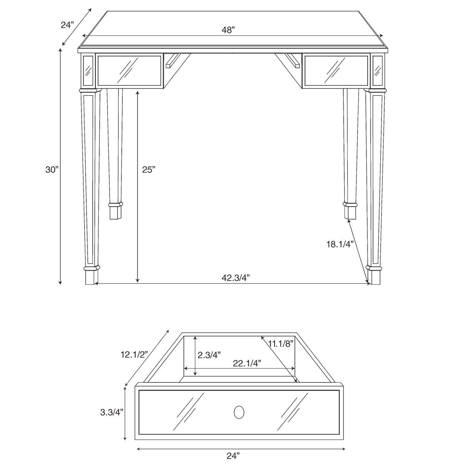 Pier 1 Silver Mirrored Desk - image-3