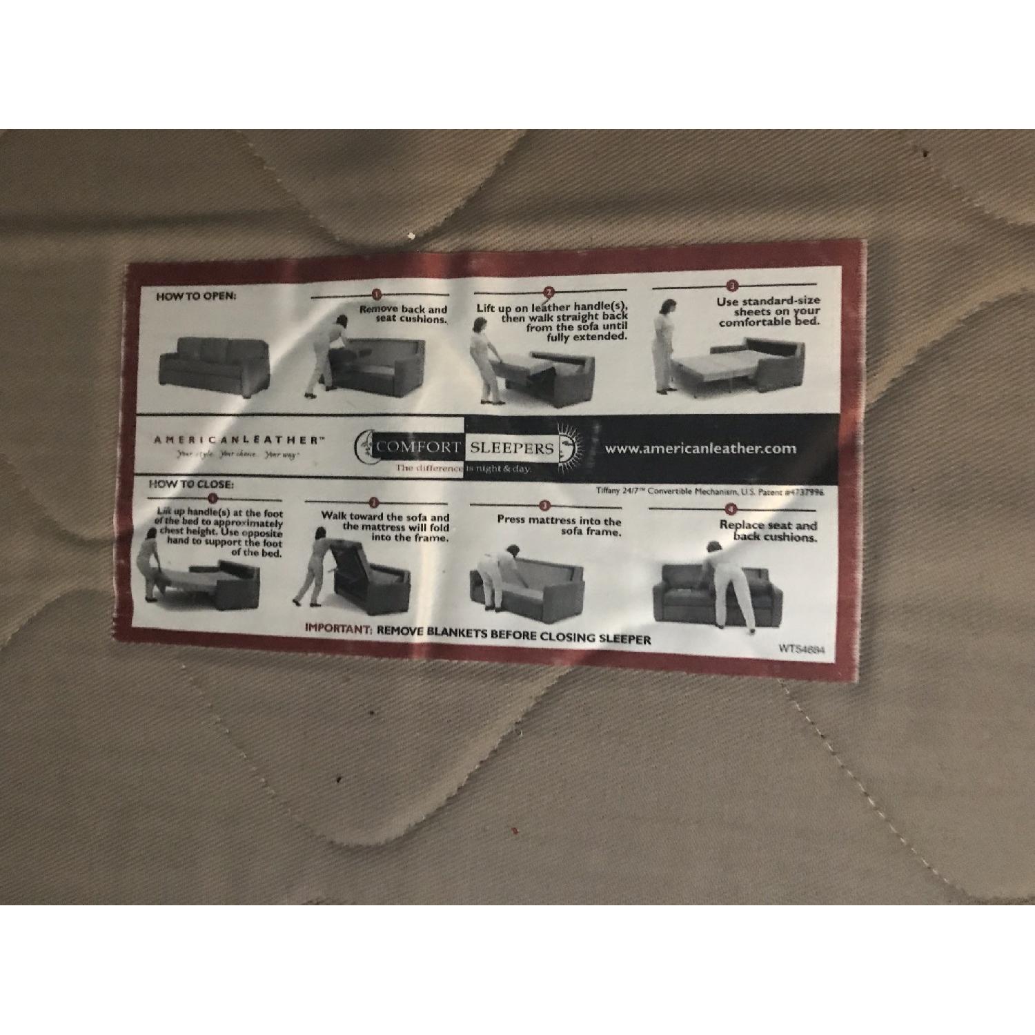 Moss Green Leather Queen Sleeper Sofa - image-5