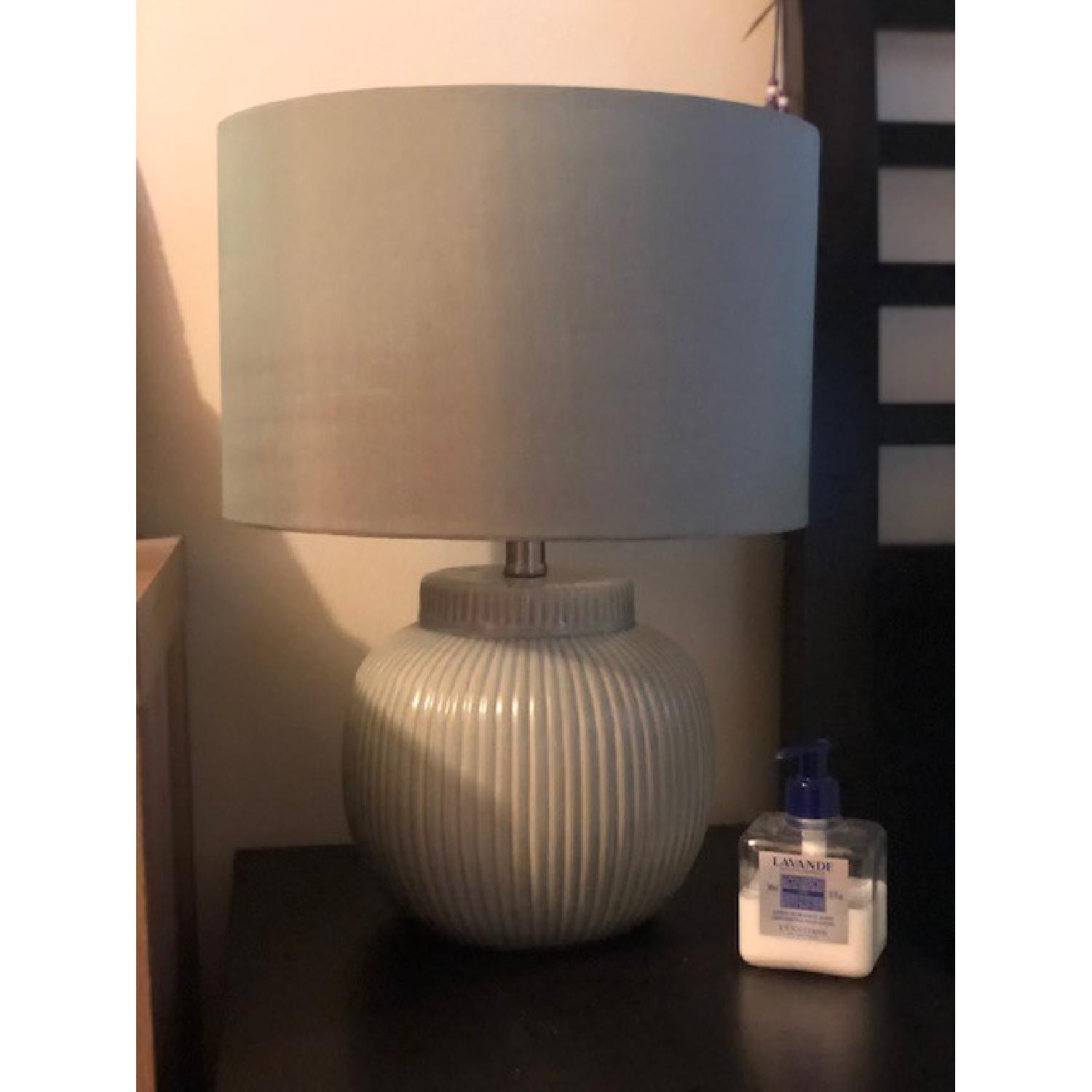 Light Blue/Gray Ceramic Table Lamps - image-1