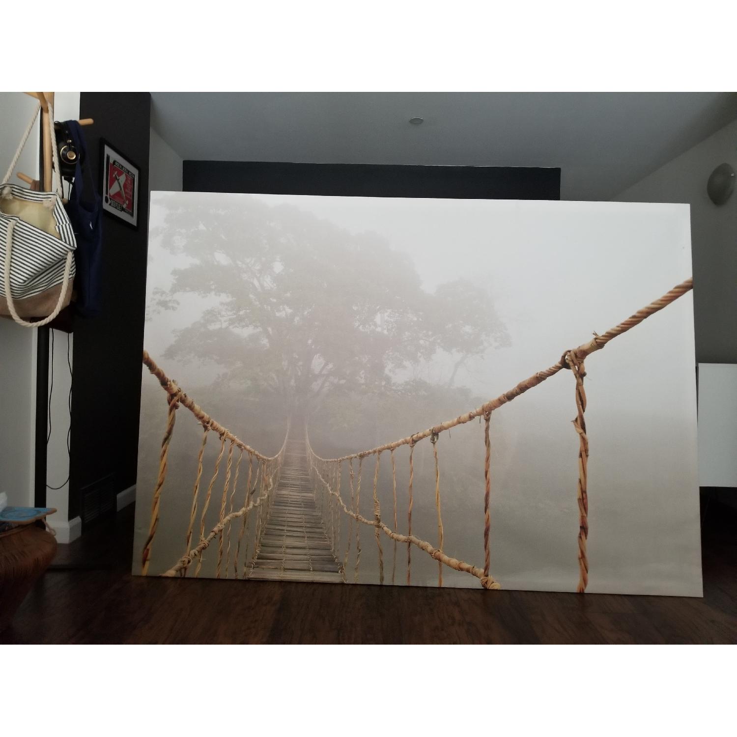 Ikea Bjorksta Jungle Journey, Wooden Bridge Canvas Print AptDeco