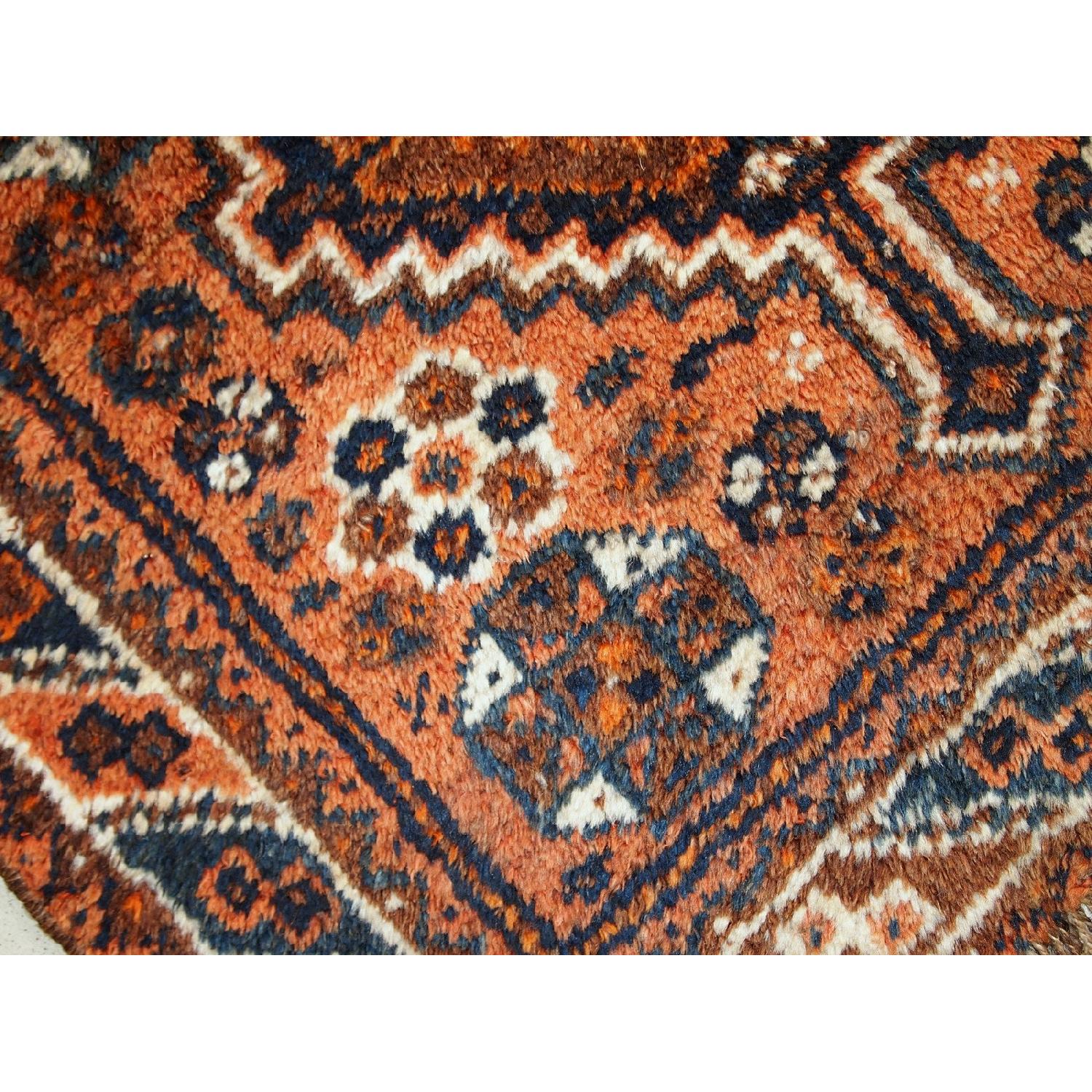 Antique Handmade Collectible Persian Shiraz Bag Face Rug - image-8