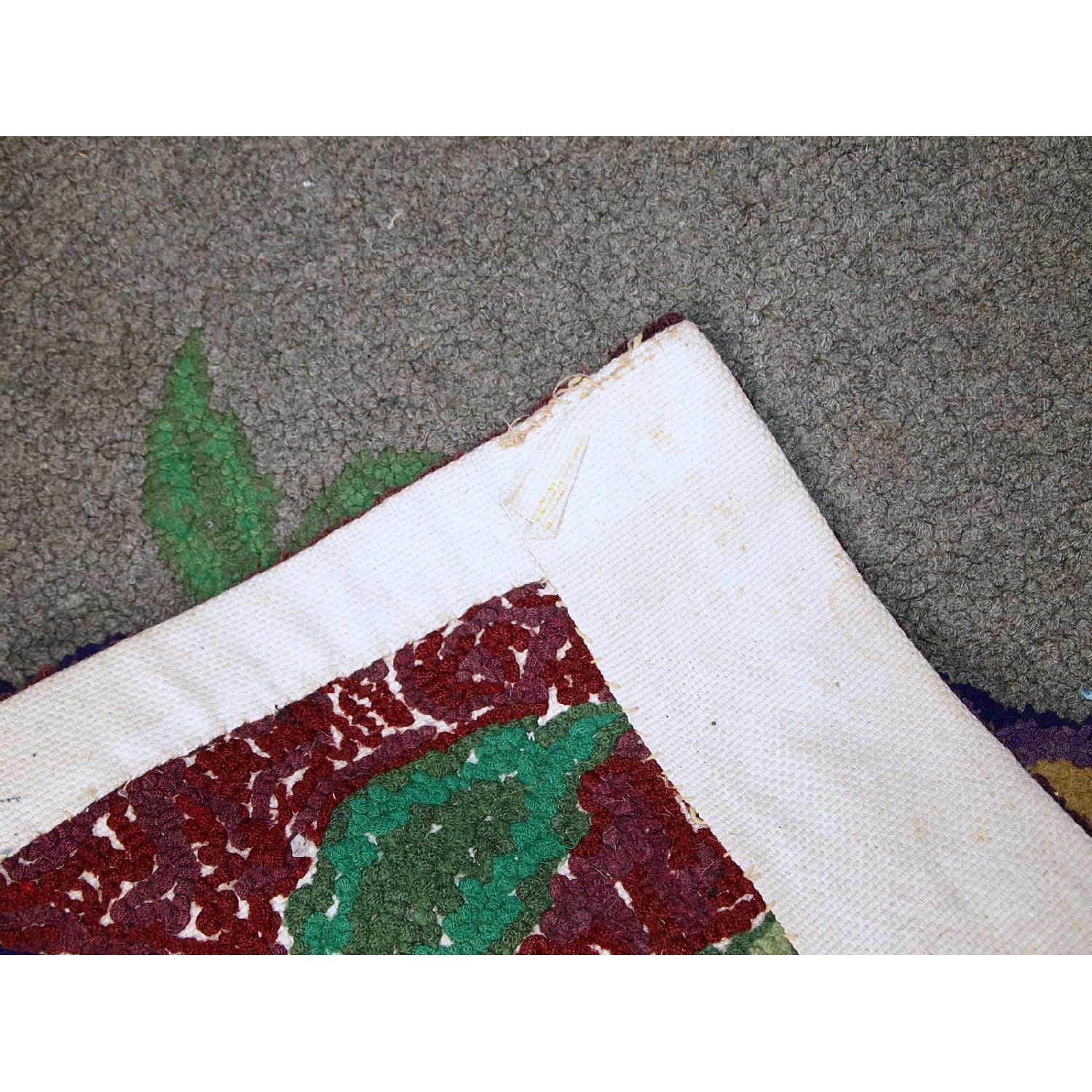 Antique Handmade American Hooked Rug - image-2