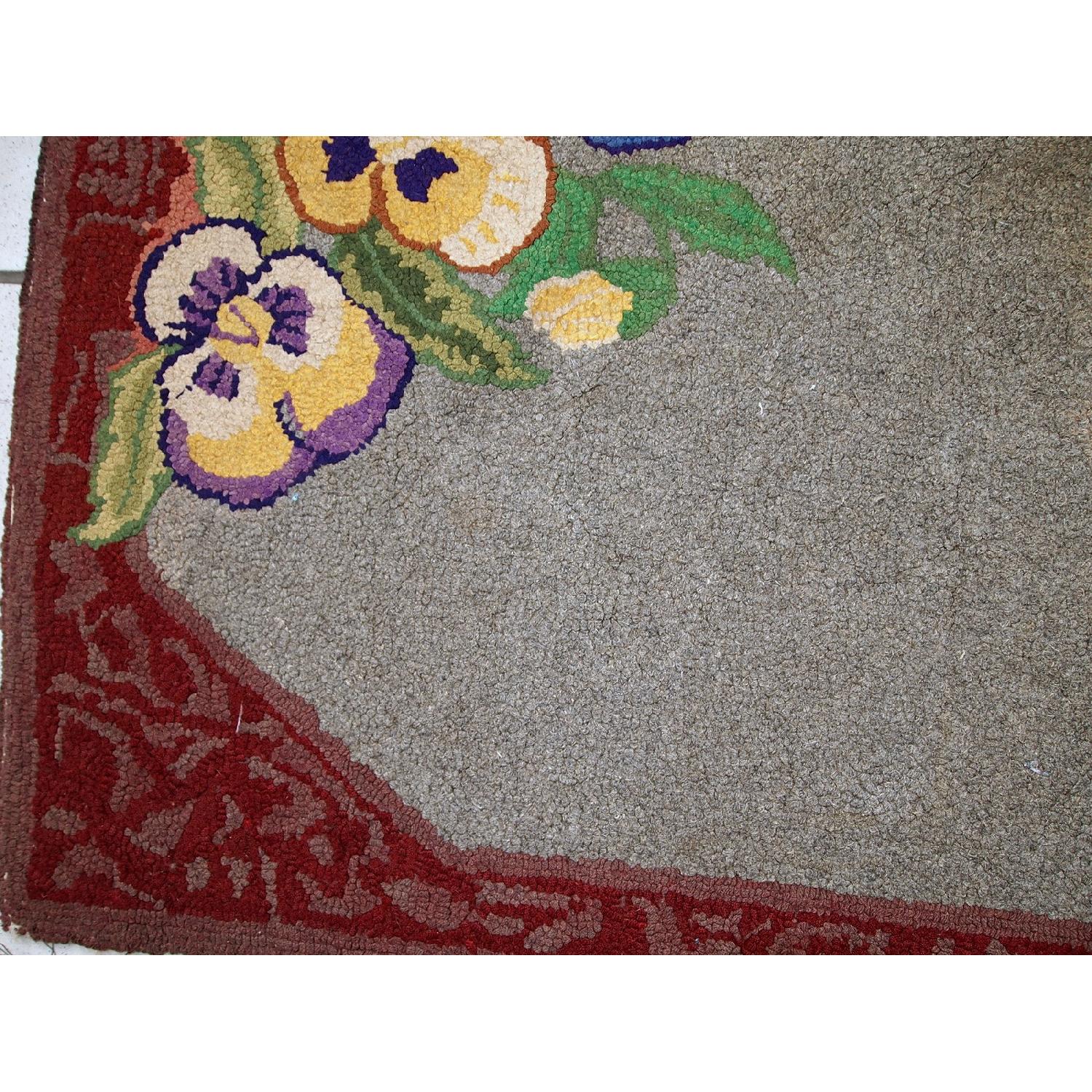 Antique Handmade American Hooked Rug - image-8