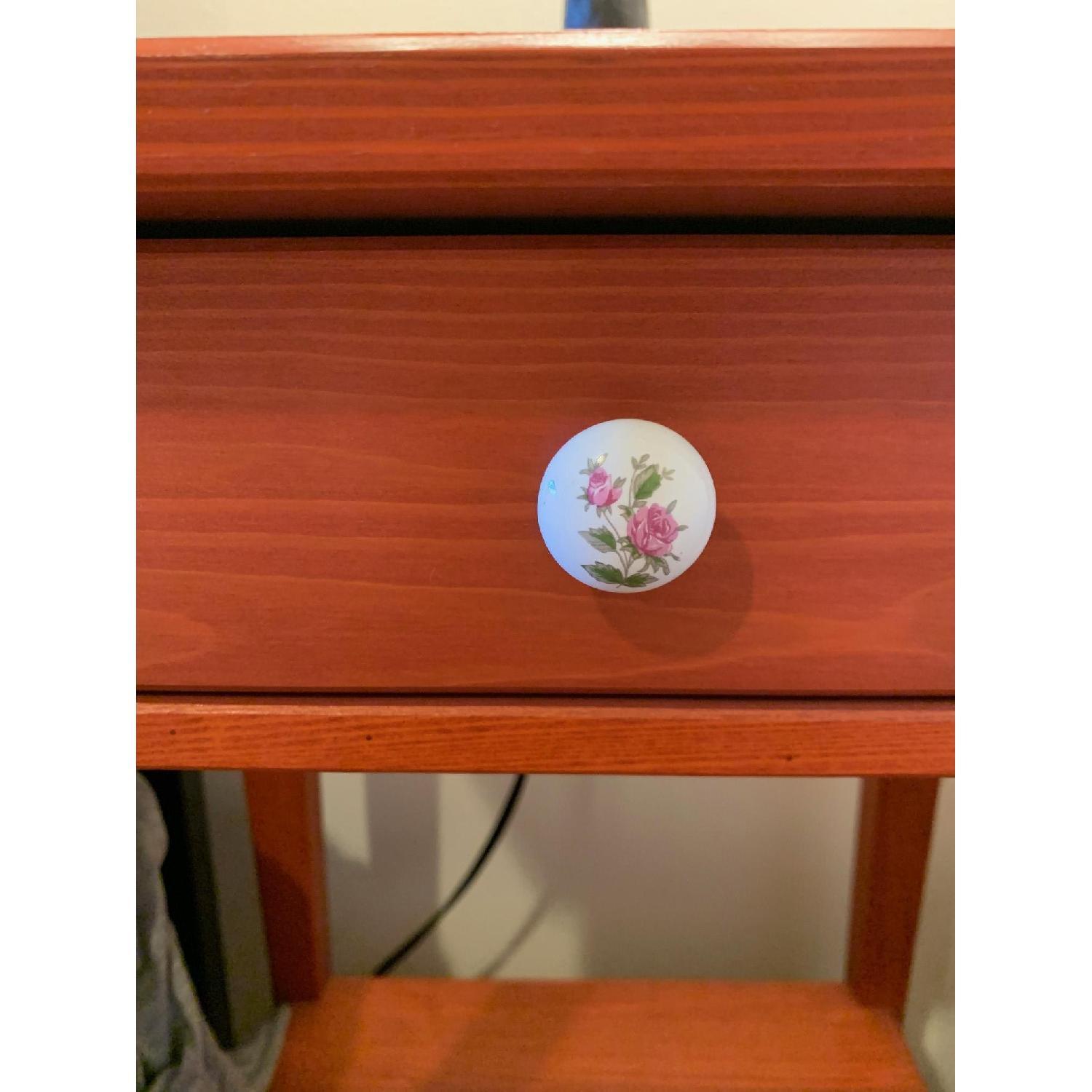 Ikea Hemnes Red Side Tables w/ Custom Hardware - image-2