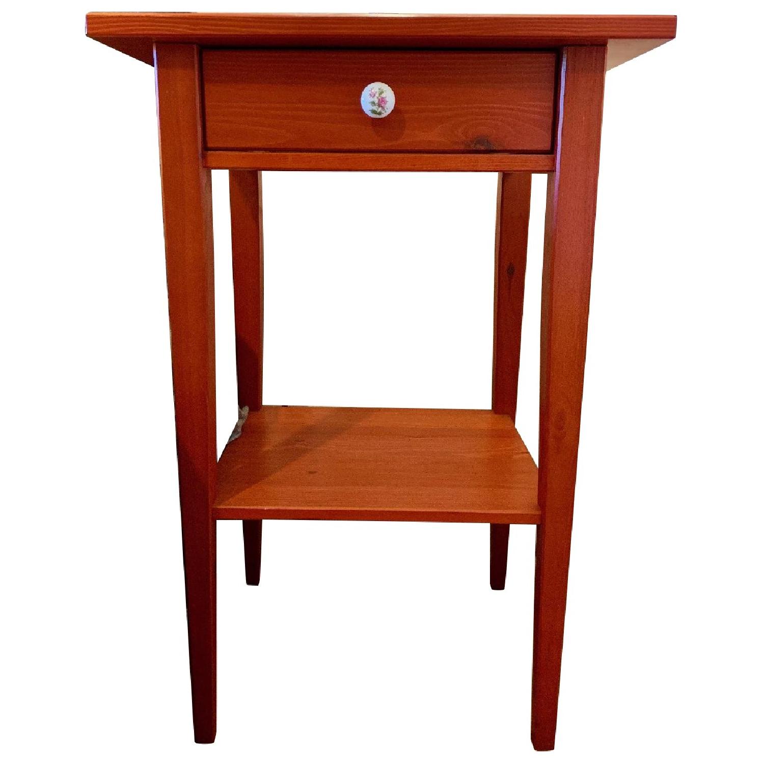 Ikea Hemnes Red Side Tables w/ Custom Hardware - image-0