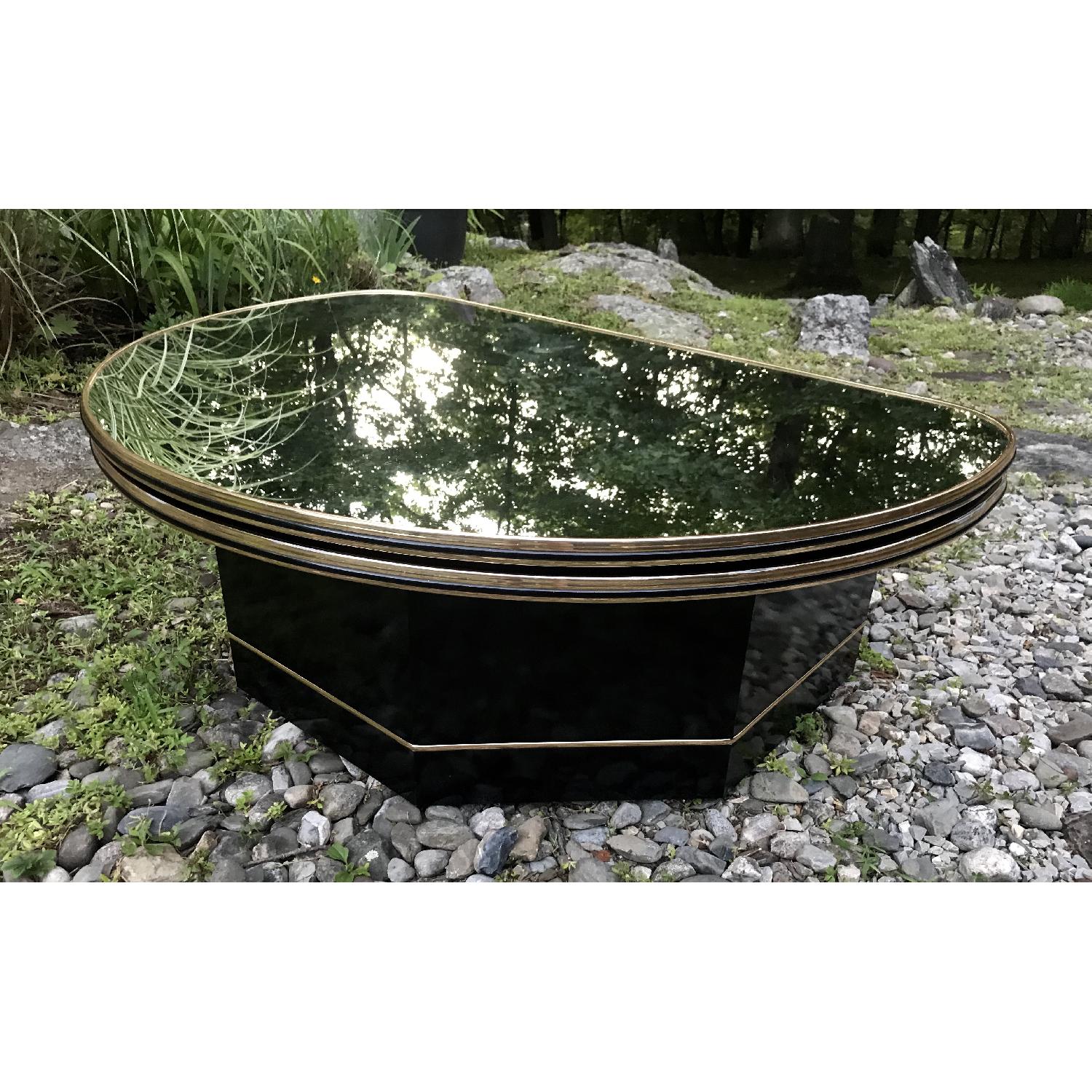 Vintage Milo Baughman Style Mirror Top Swivel Coffee Table - image-4