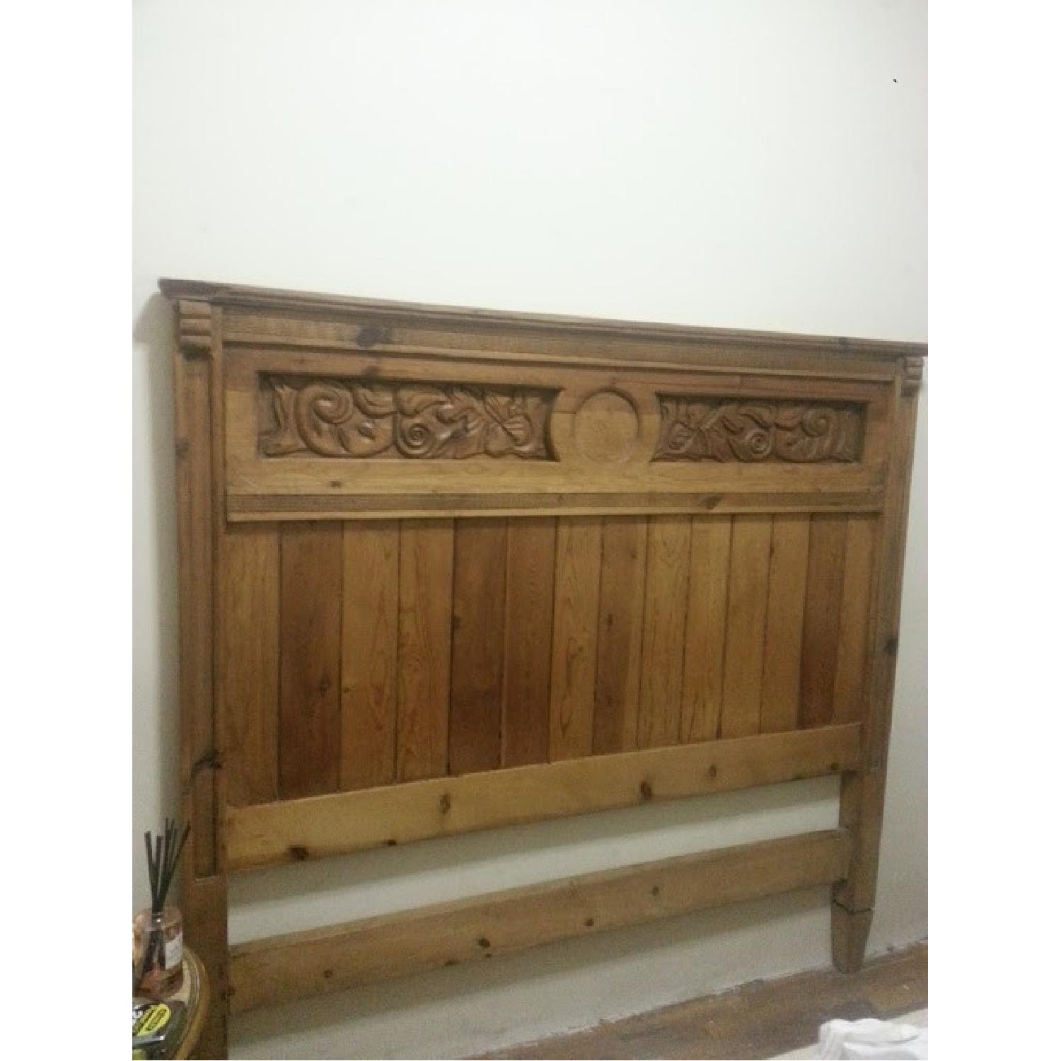 Mexican Carved Wood Headboard AptDeco