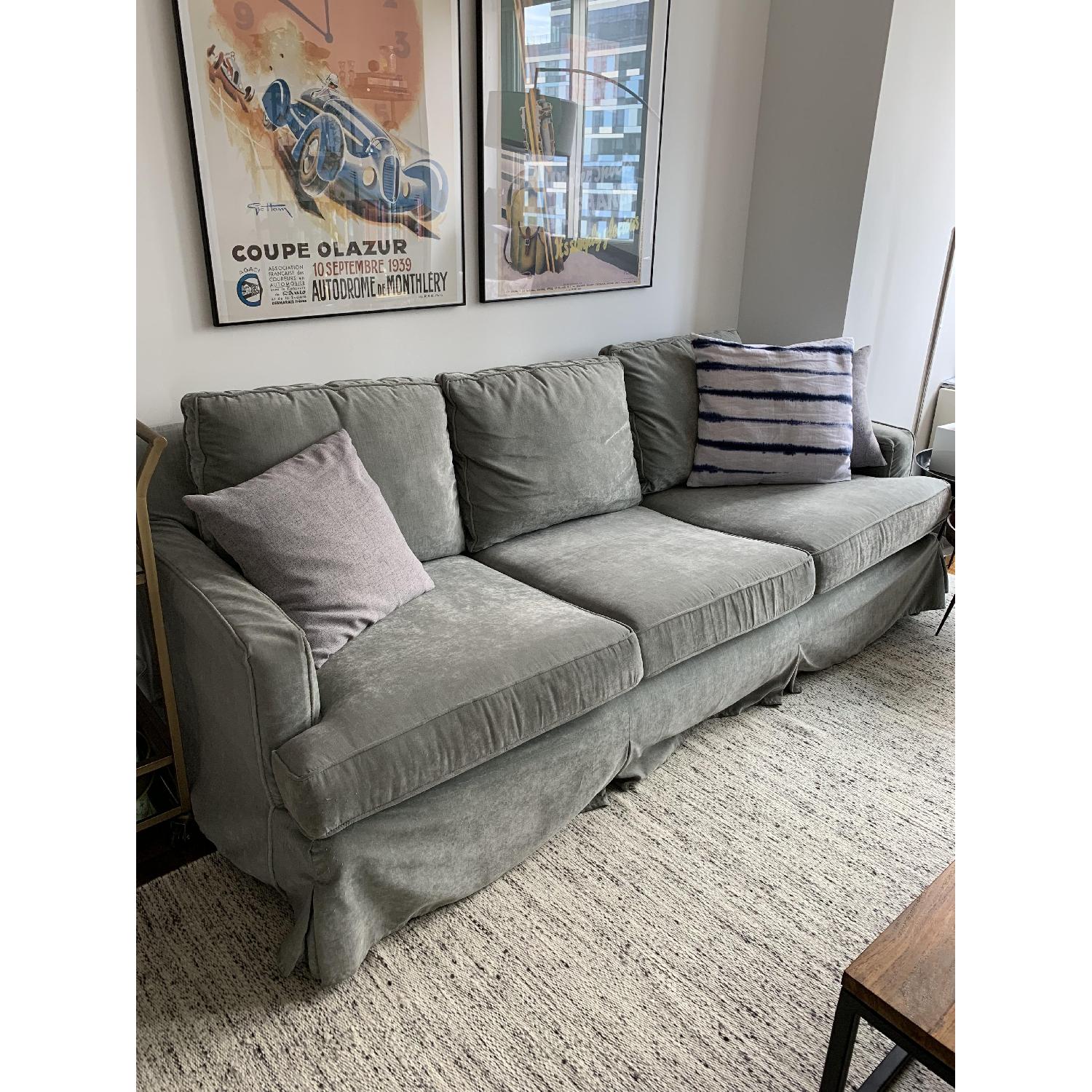 Mitchell Gold + Bob Williams Velvet Slipcovered Sofa AptDeco