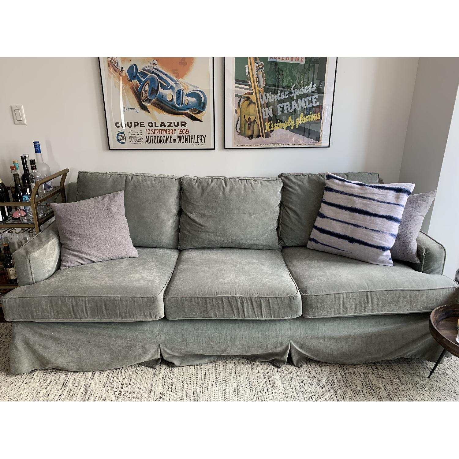 Mitchell Gold + Bob Williams Velvet Slipcovered Sofa AptDeco