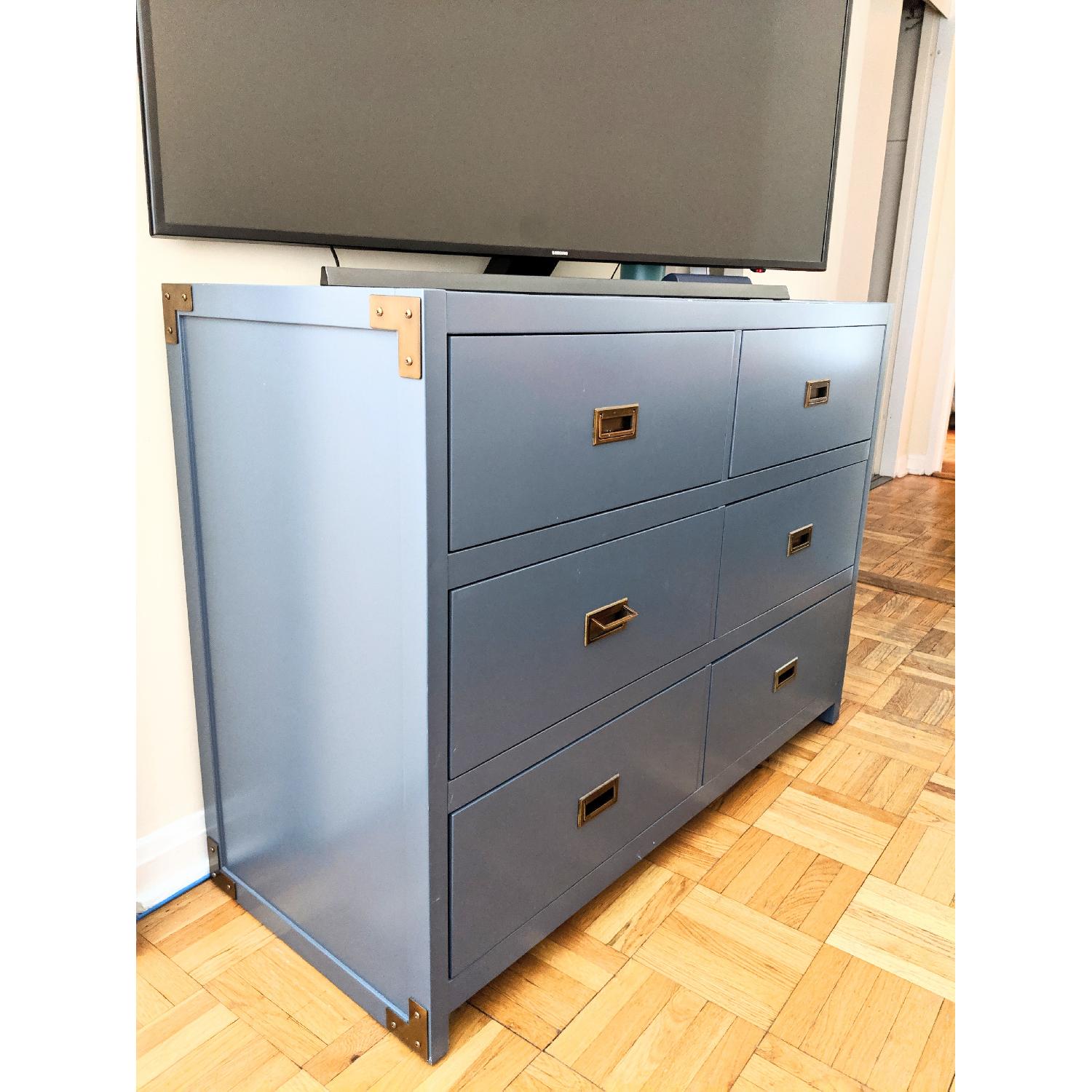 Bria Graphite Blue 6 Drawer Double Dresser - image-1