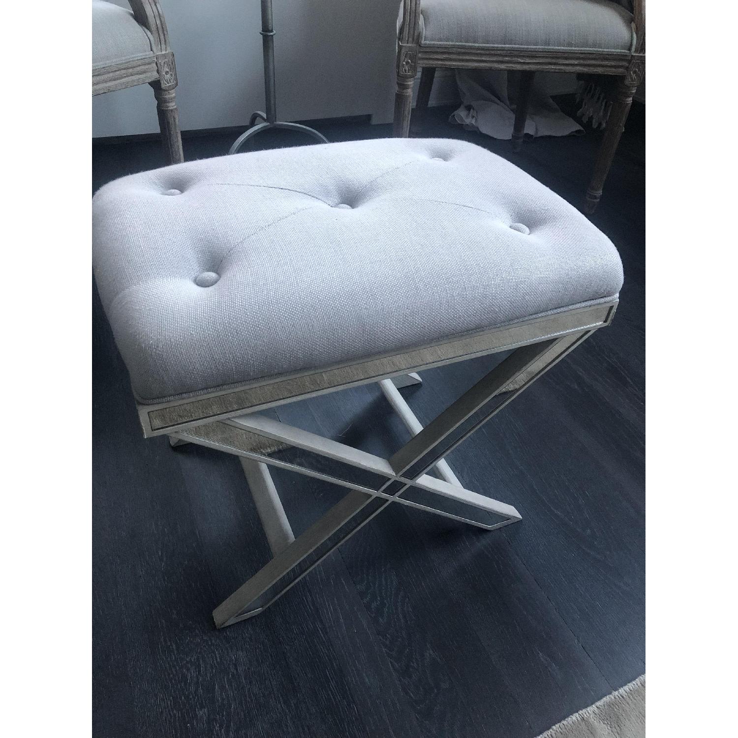 Restoration Hardware Delaney Mirrored Stool in Vintage Grey - image-5