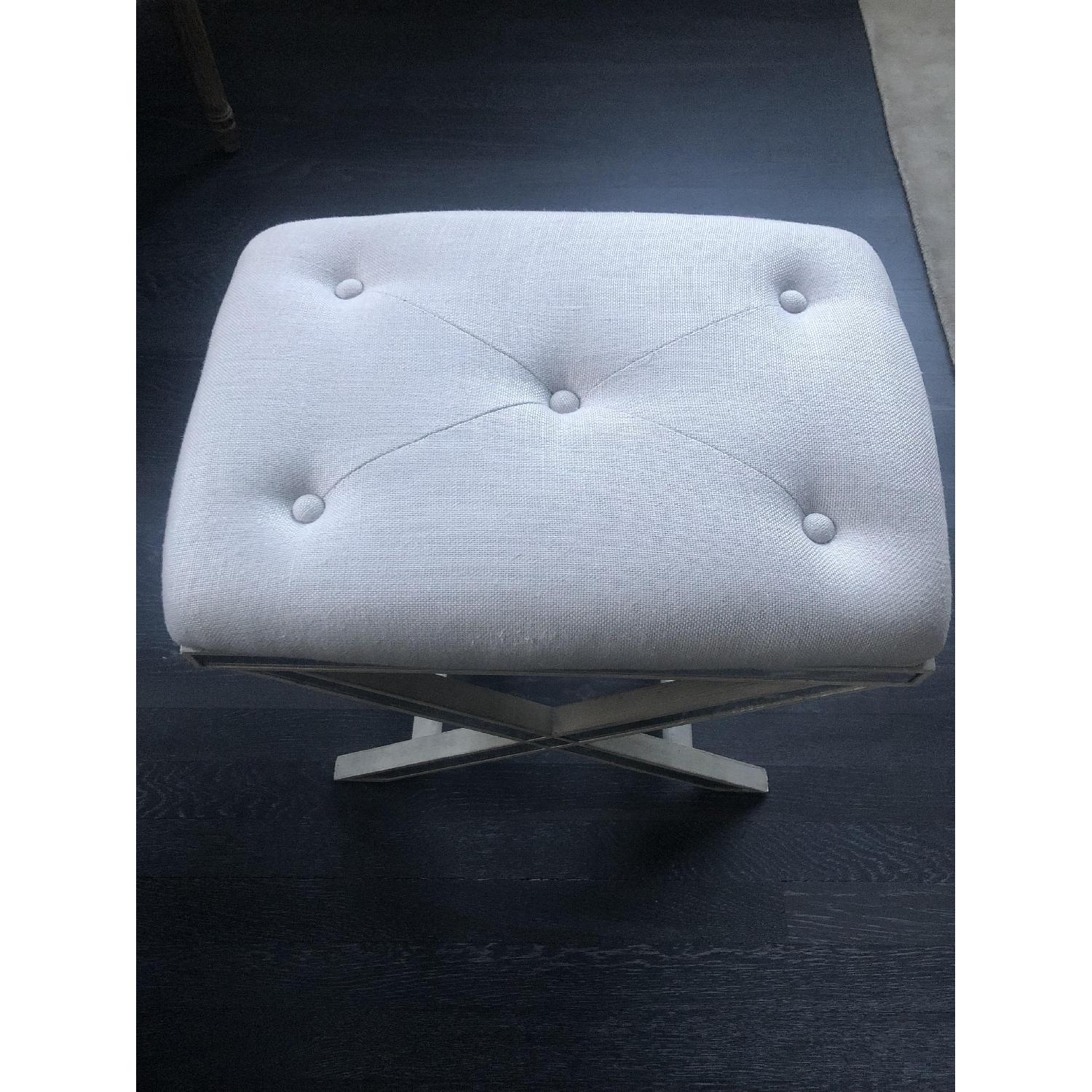 Restoration Hardware Delaney Mirrored Stool in Vintage Grey - image-6