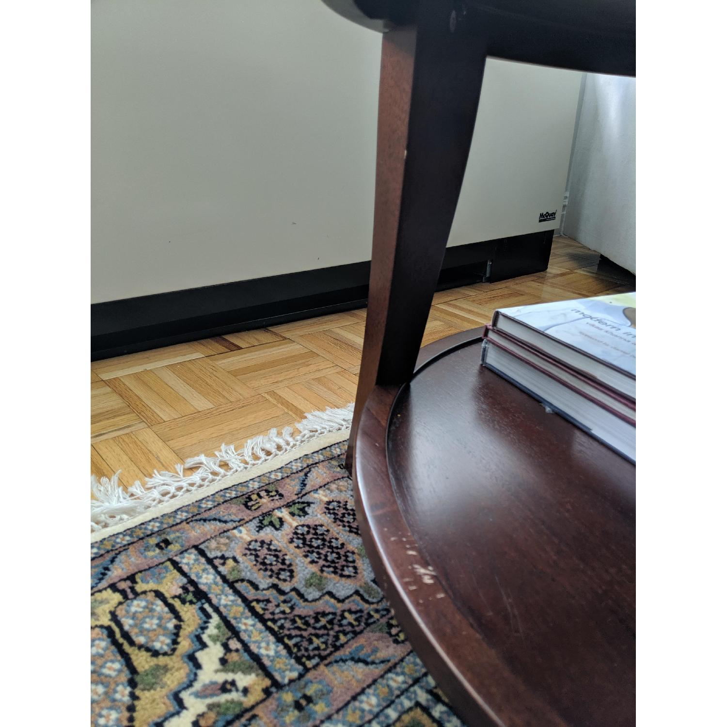 Pottery Barn Round Coffee Table in Espresso Stain - image-2