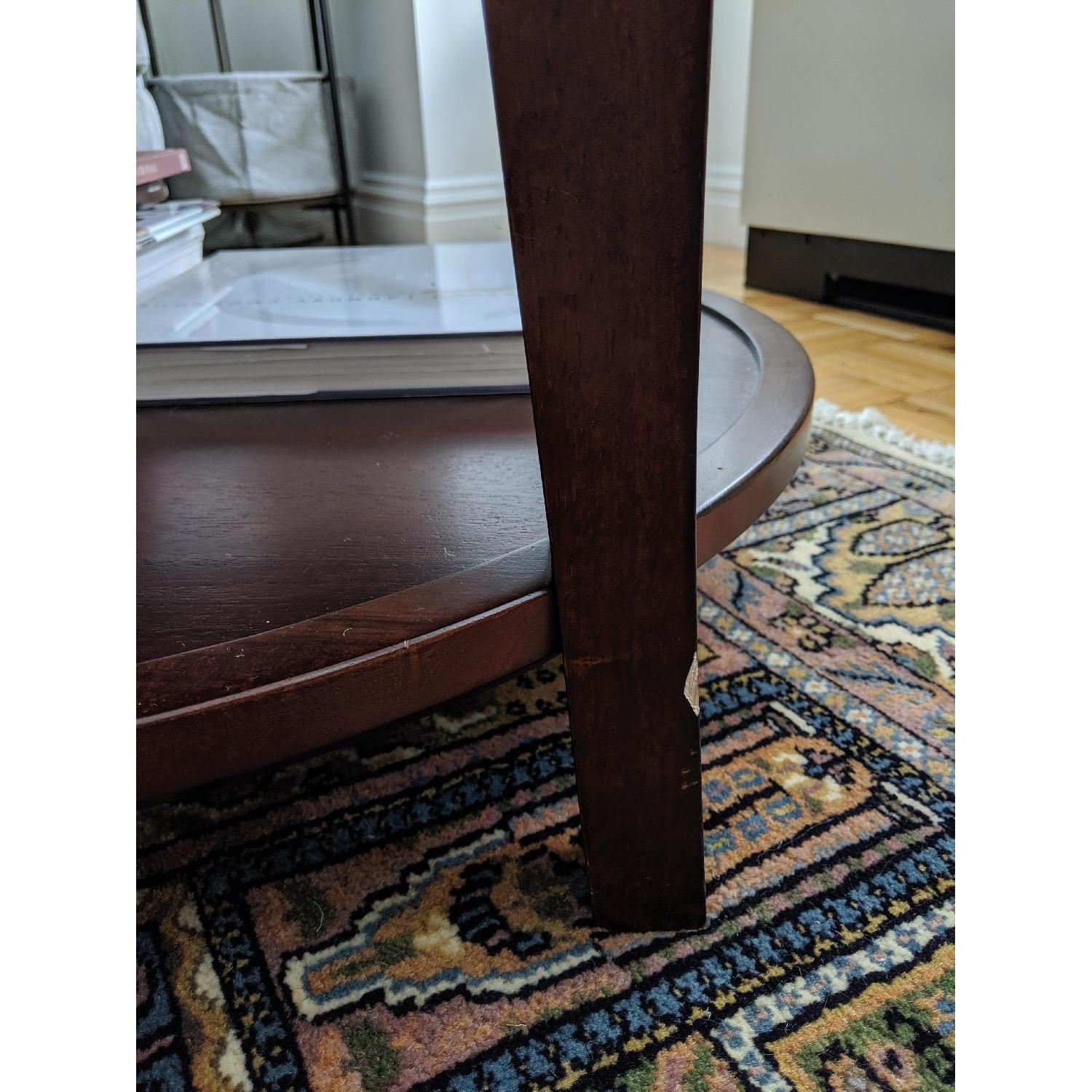 Pottery Barn Round Coffee Table in Espresso Stain - image-3