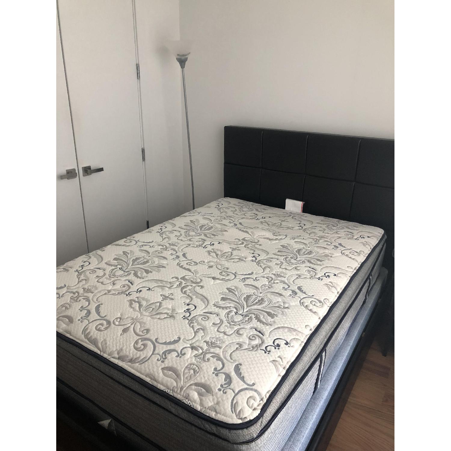 Raymour & Flanigan Leather Upholstered Full Size Bed - image-2