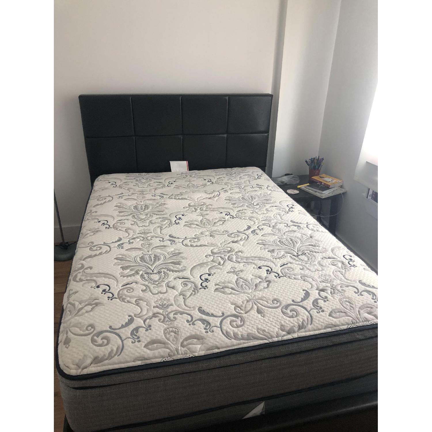 Raymour & Flanigan Leather Upholstered Full Size Bed - image-3