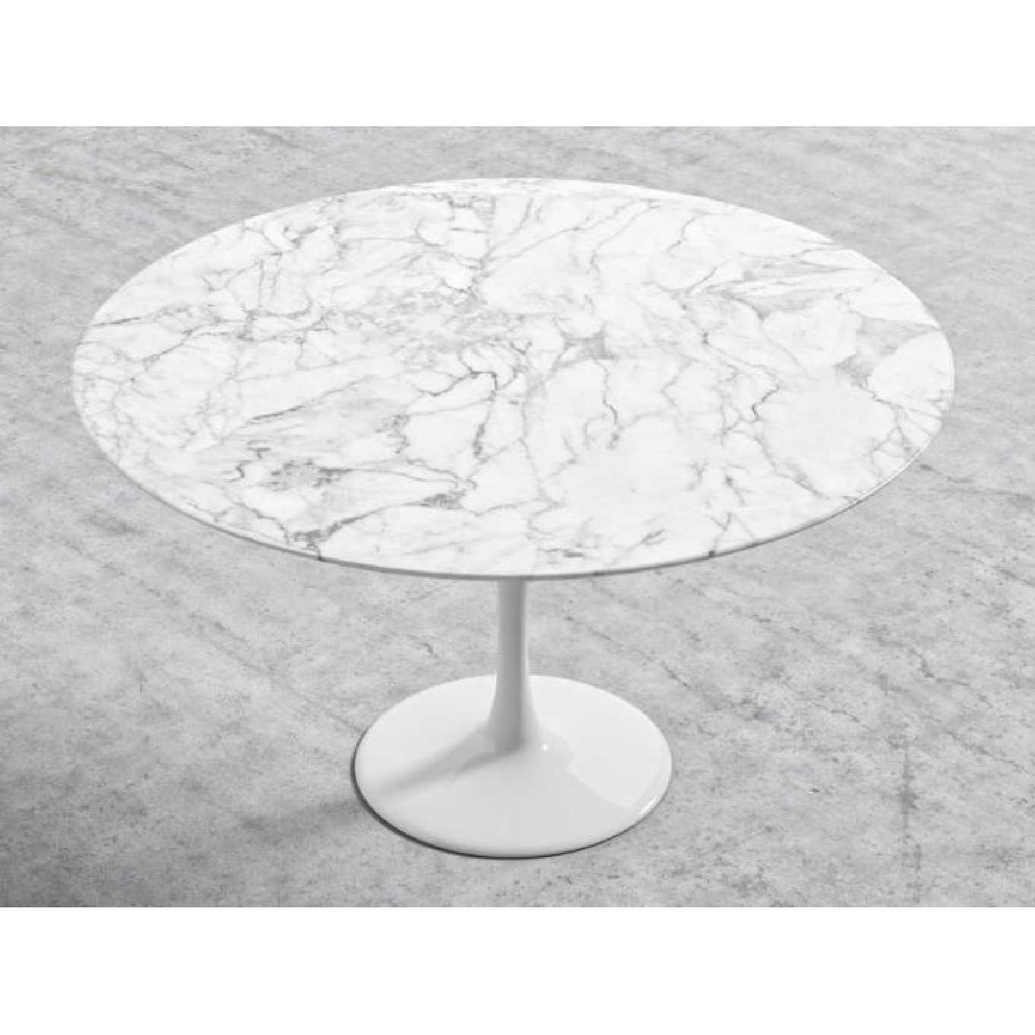 Rove Concepts White Carrara Marble Round Tulip Table - image-6