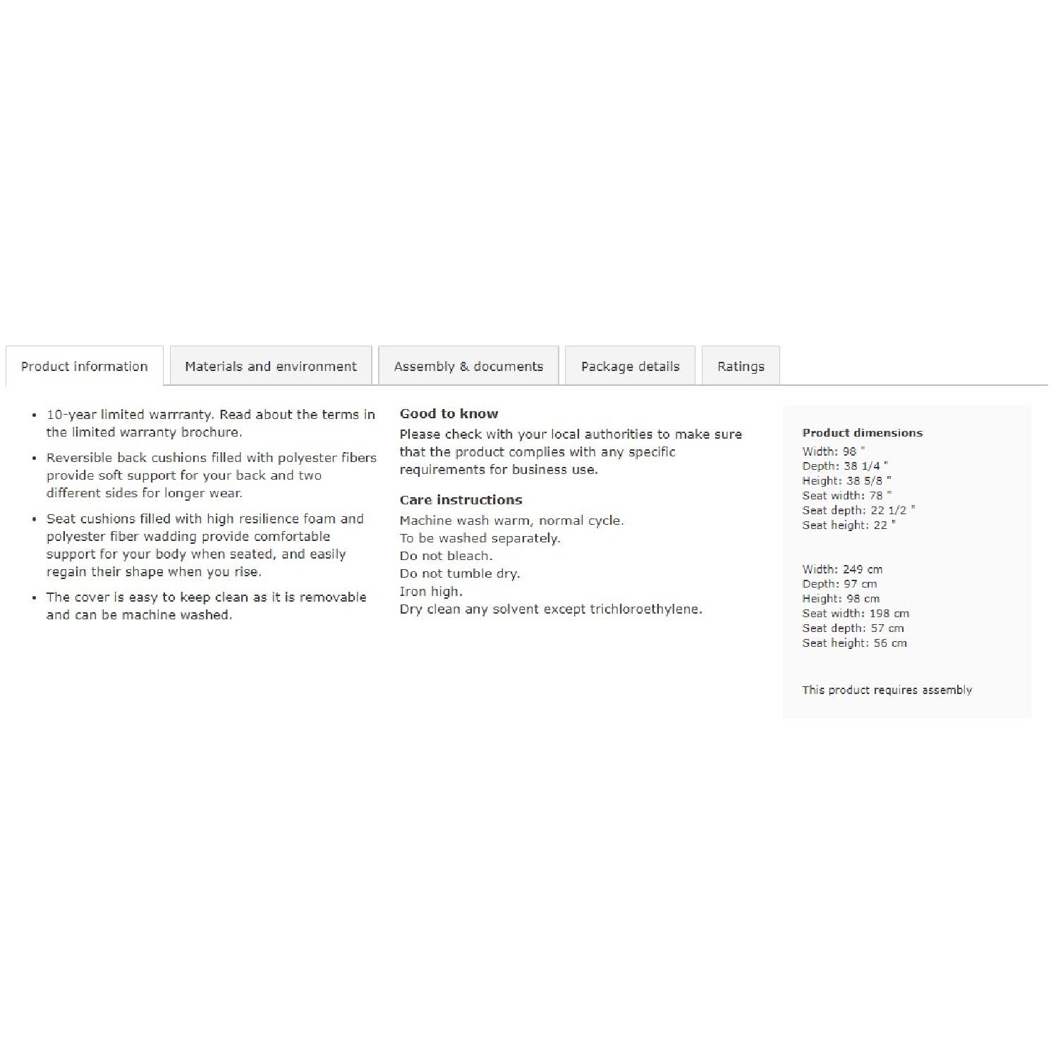 Ikea Ektorp White 3 Seater Sofa - image-6