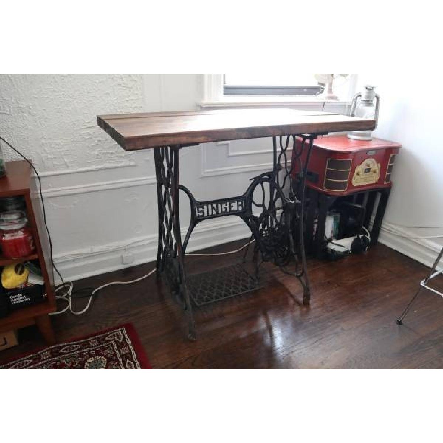 Antique Singer Sewing Machine Table/Desk - image-1