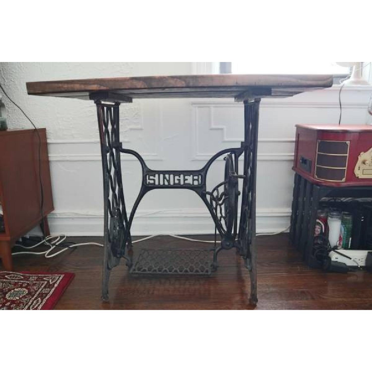 Antique Singer Sewing Machine Table/Desk - image-3