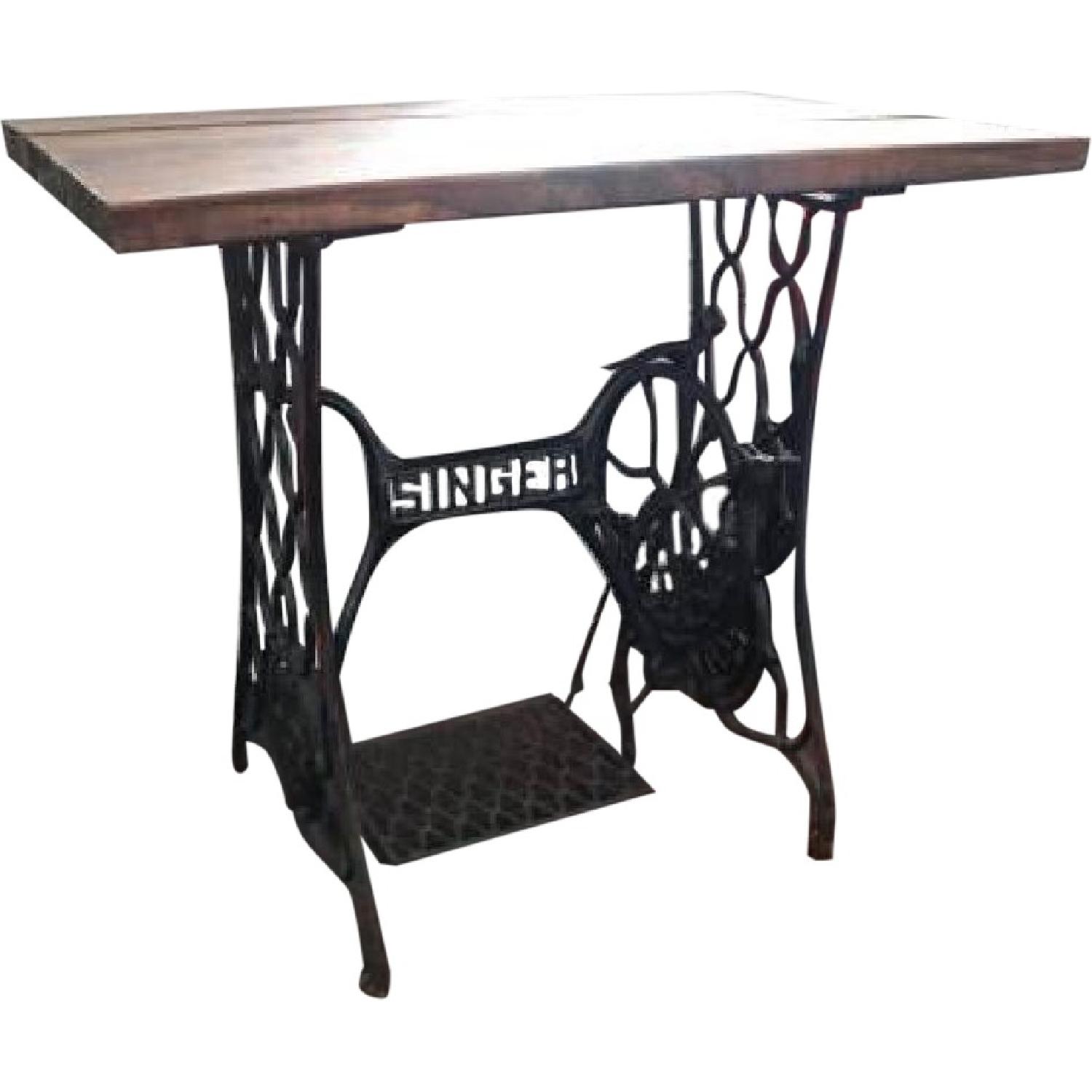 Antique Singer Sewing Machine Table/Desk - image-0