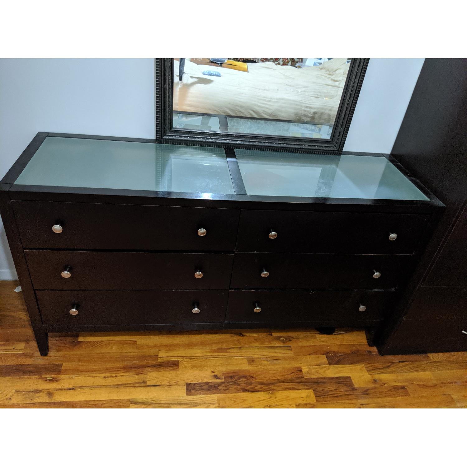 Baronet Glass Top 6-Drawer Dresser - AptDeco