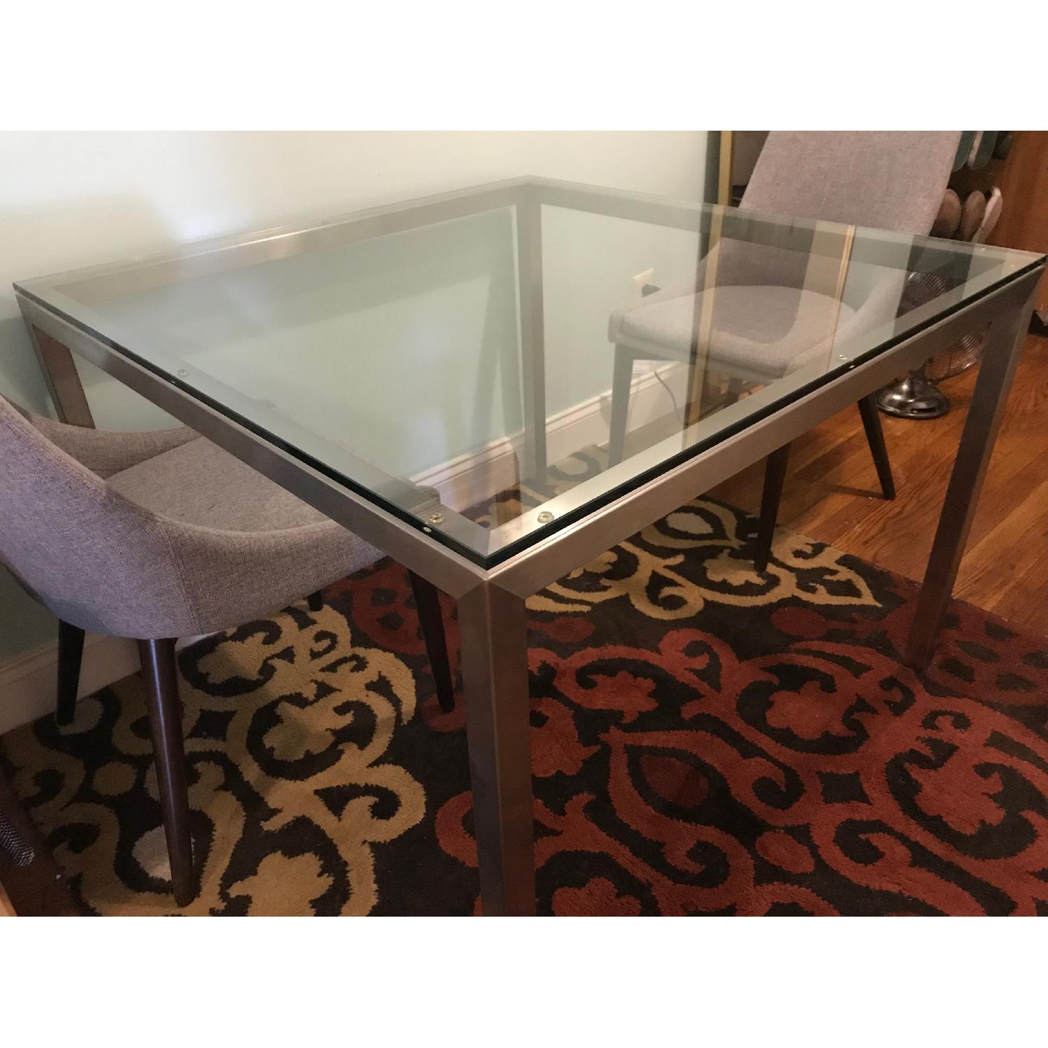Room & Board Portica Glass & Stainless Steel Table - image-1