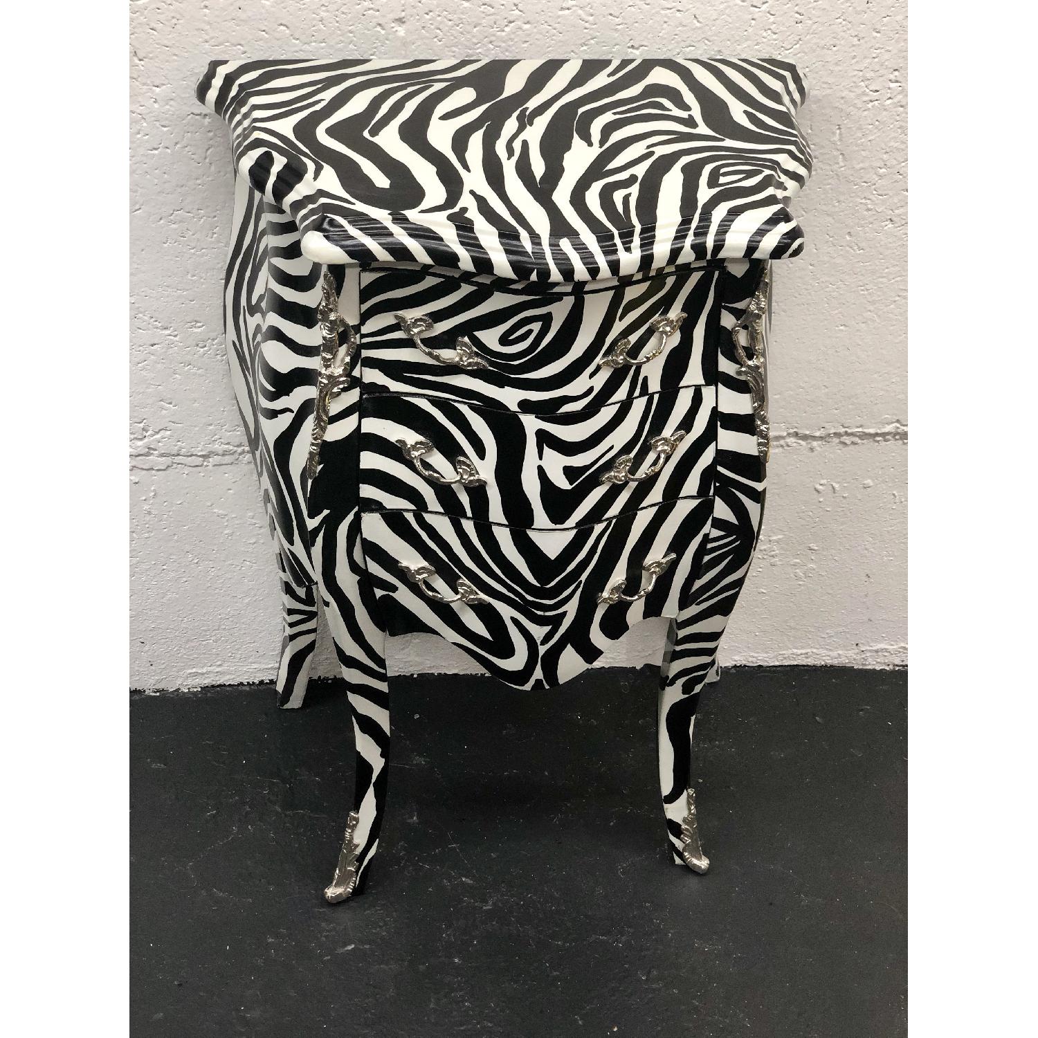 Zebra Print Side Table - image-1