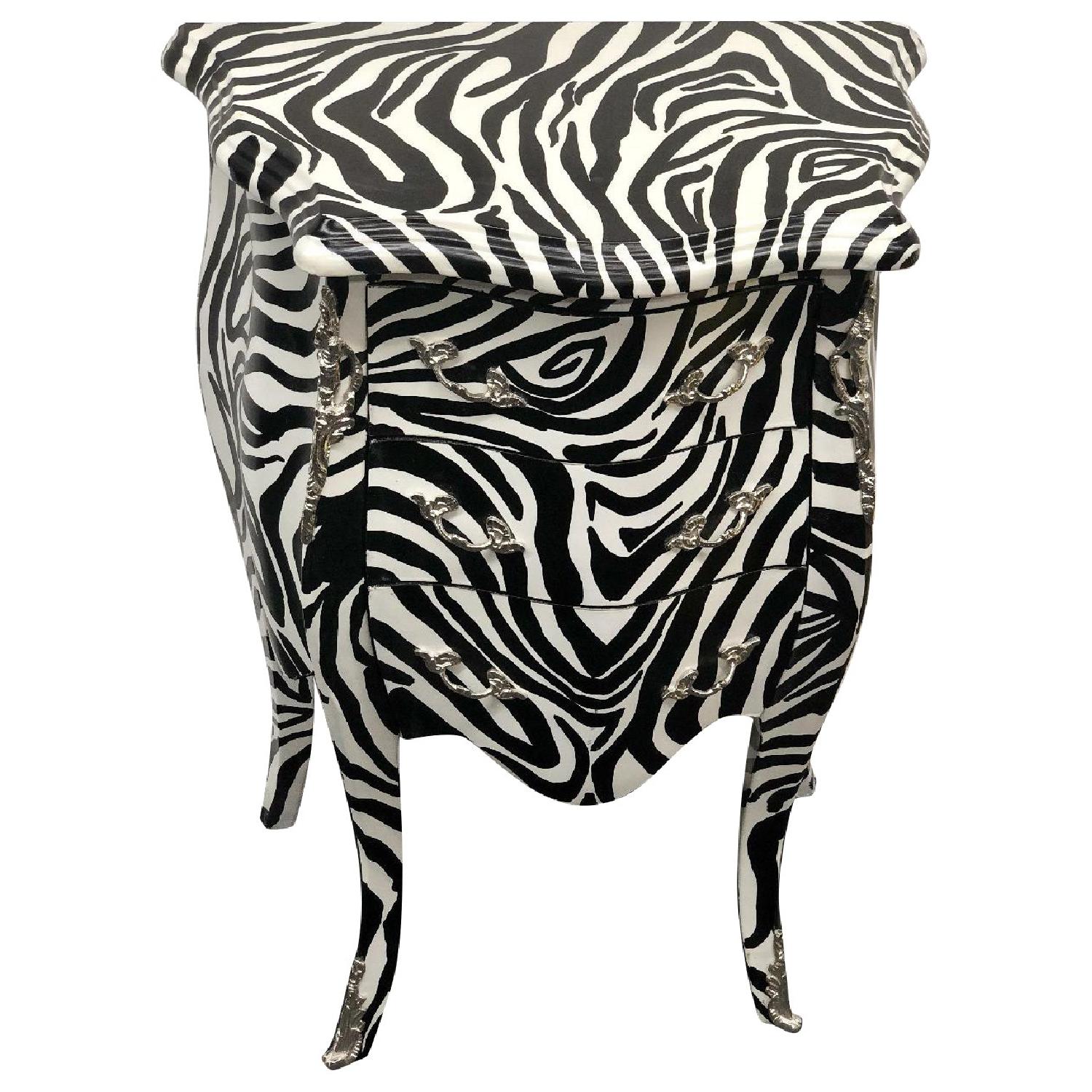 Zebra Print Side Table - image-0