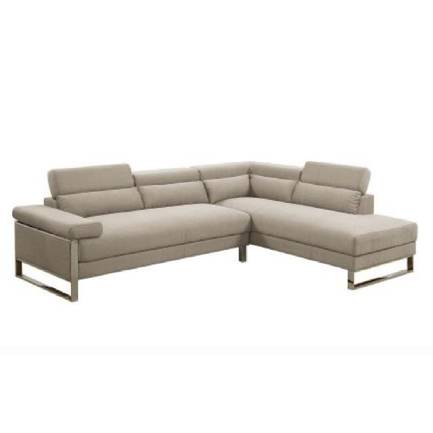 Seagate Beige Glossy Polyfiber 2 Piece Sectional Sofa - image-0
