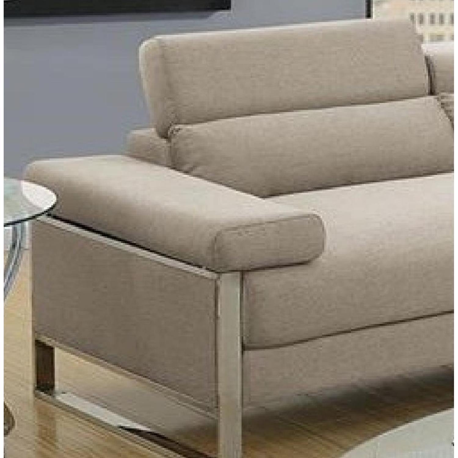 Seagate Beige Glossy Polyfiber 2 Piece Sectional Sofa - image-2